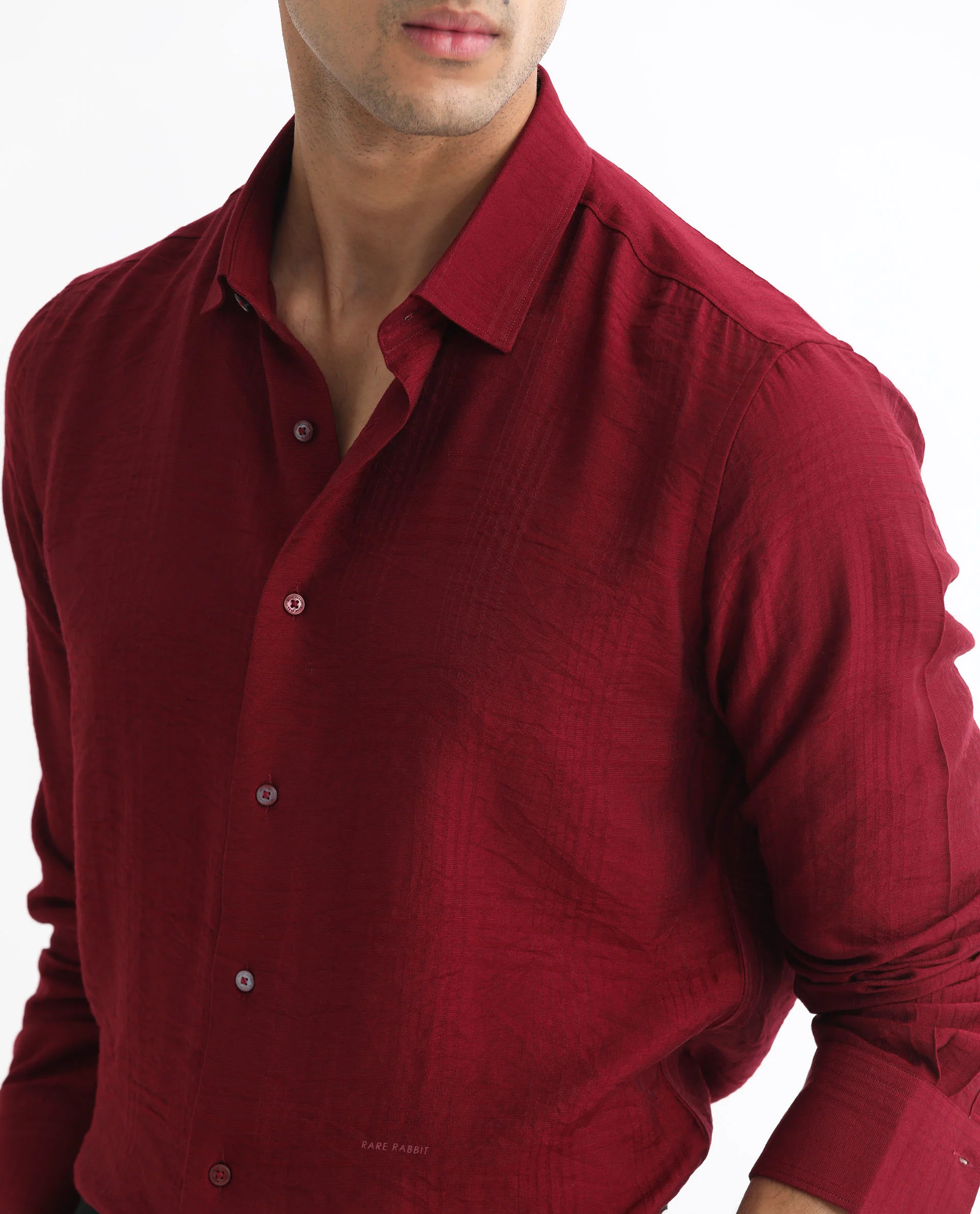 Rare Rabbit Men's Vagen Red Viscose Checked Print Regular Fit Full Sleeve Collared Shirt - Image 13