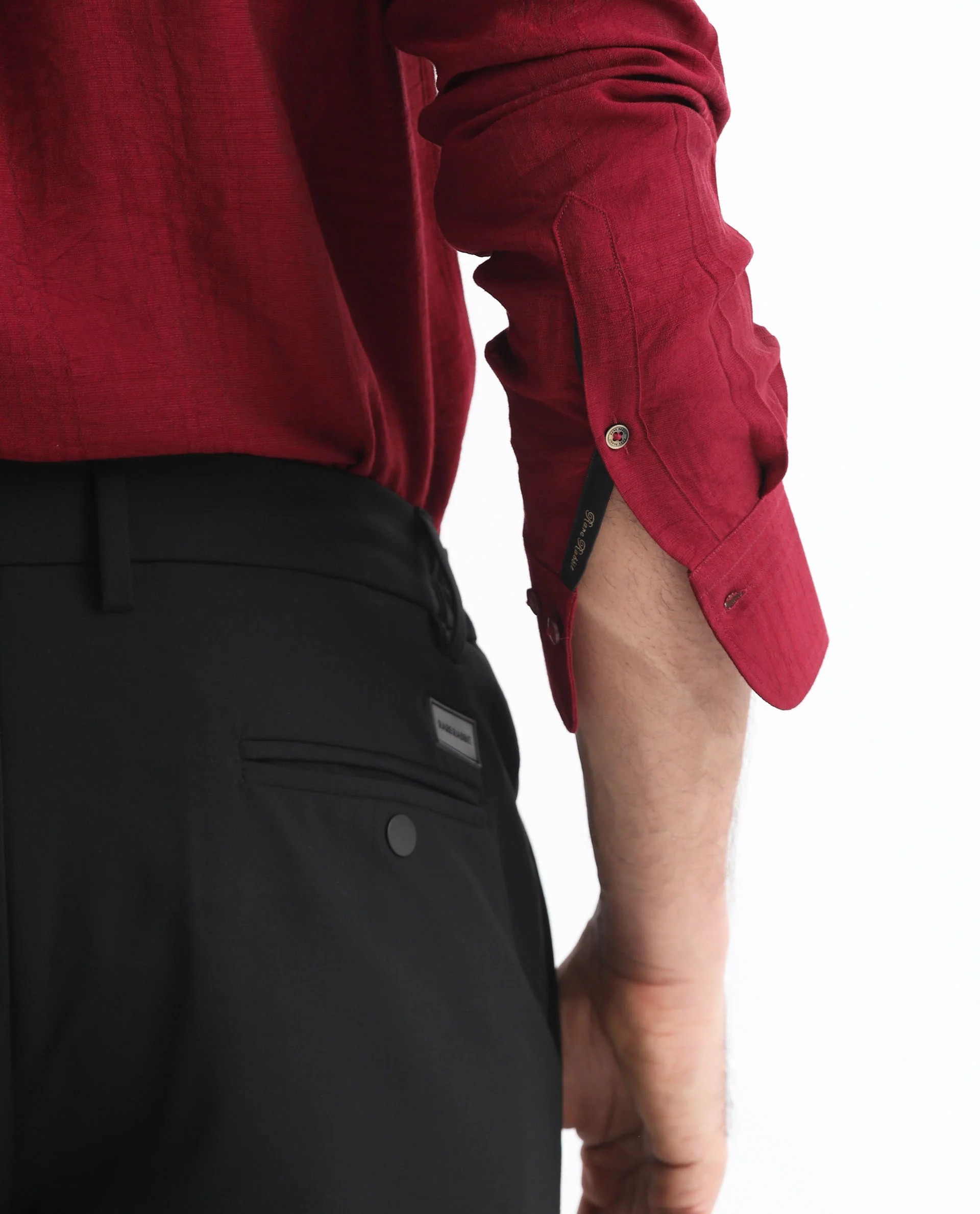 Rare Rabbit Men's Vagen Red Viscose Checked Print Regular Fit Full Sleeve Collared Shirt - Image 2