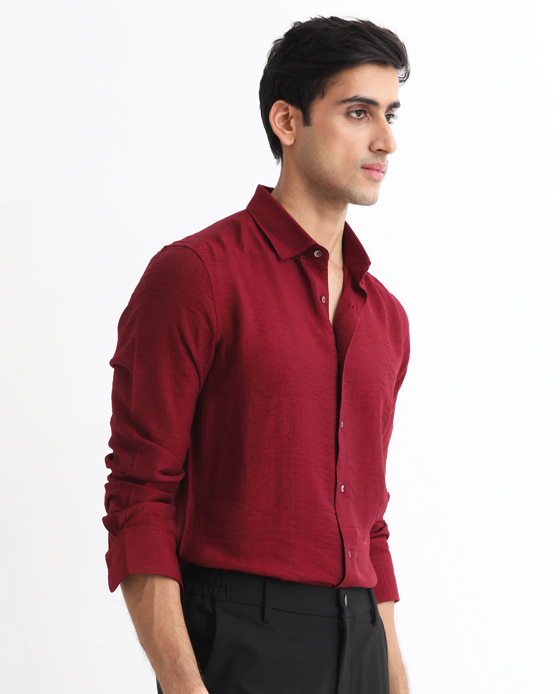 Rare Rabbit Men's Vagen Red Viscose Checked Print Regular Fit Full Sleeve Collared Shirt - Image 5