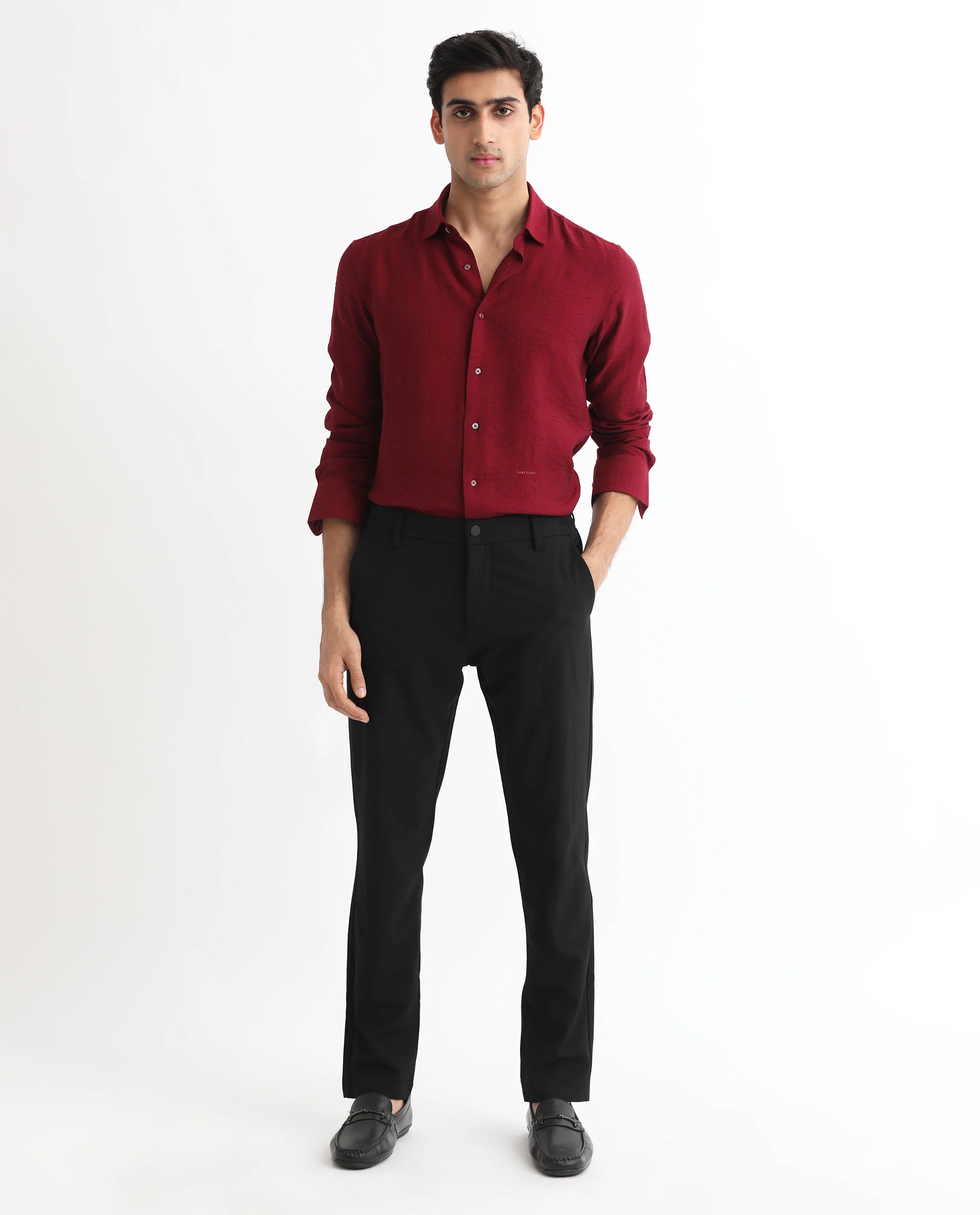 Rare Rabbit Men's Vagen Red Viscose Checked Print Regular Fit Full Sleeve Collared Shirt - Image 6