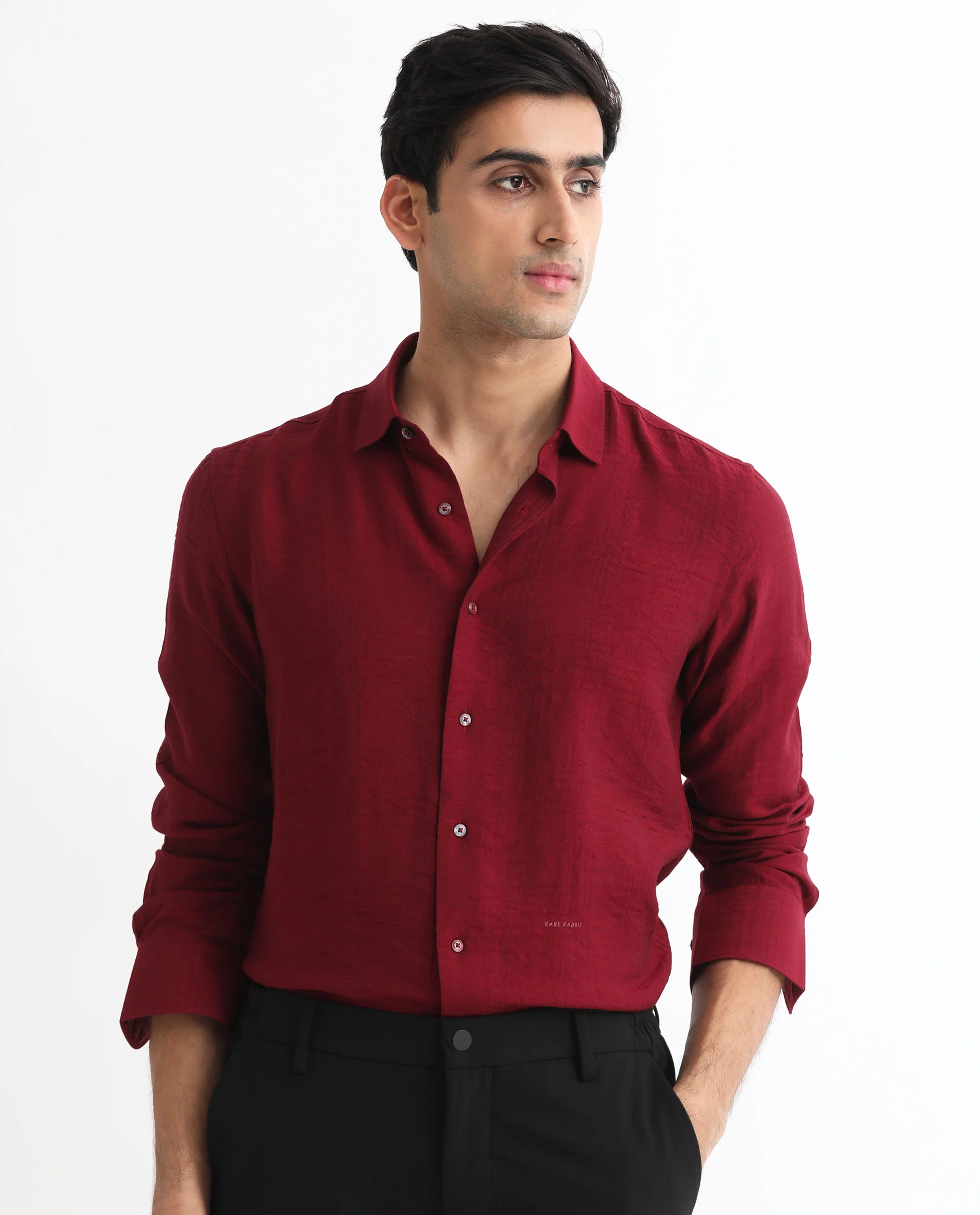 Rare Rabbit Men's Vagen Red Viscose Checked Print Regular Fit Full Sleeve Collared Shirt - Image 7