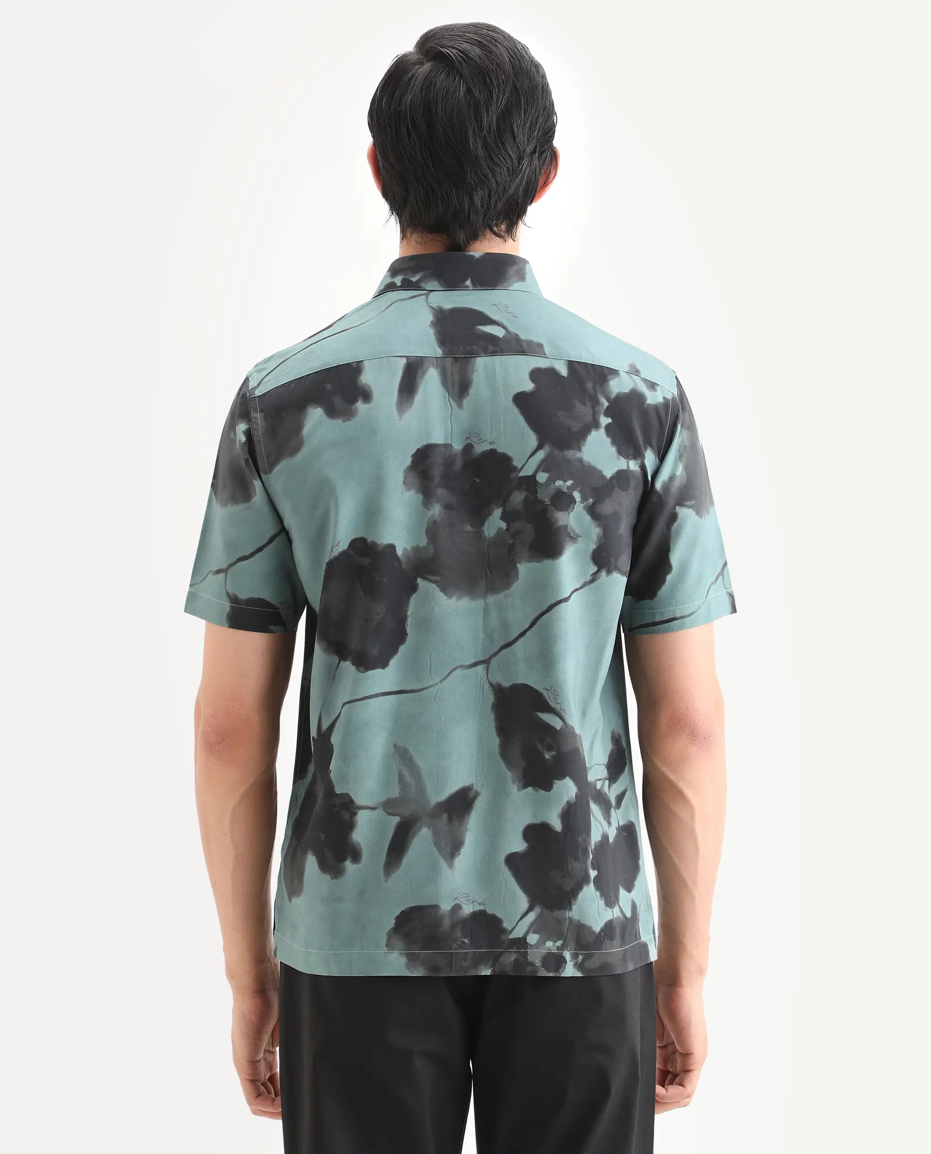 Rare Rabbit Men's Vale Dusky Green Viscose Fabric Full Sleeve Spread Collar Regular Fit Abstract Print Shirt - Image 7