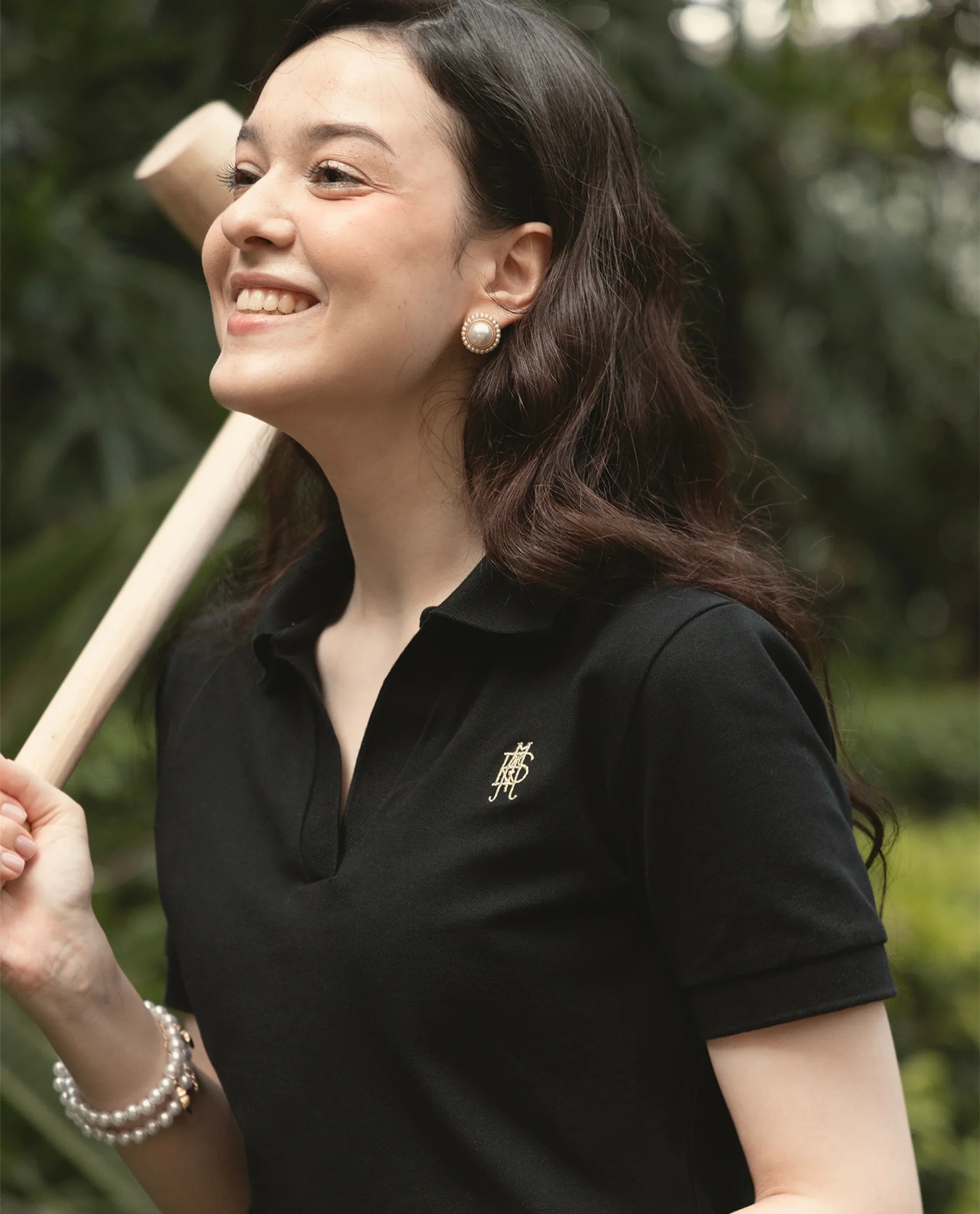 Rareism Women's Van Black Cotton Blend Polo Neck Plain Regular Fit Polo - Image 3