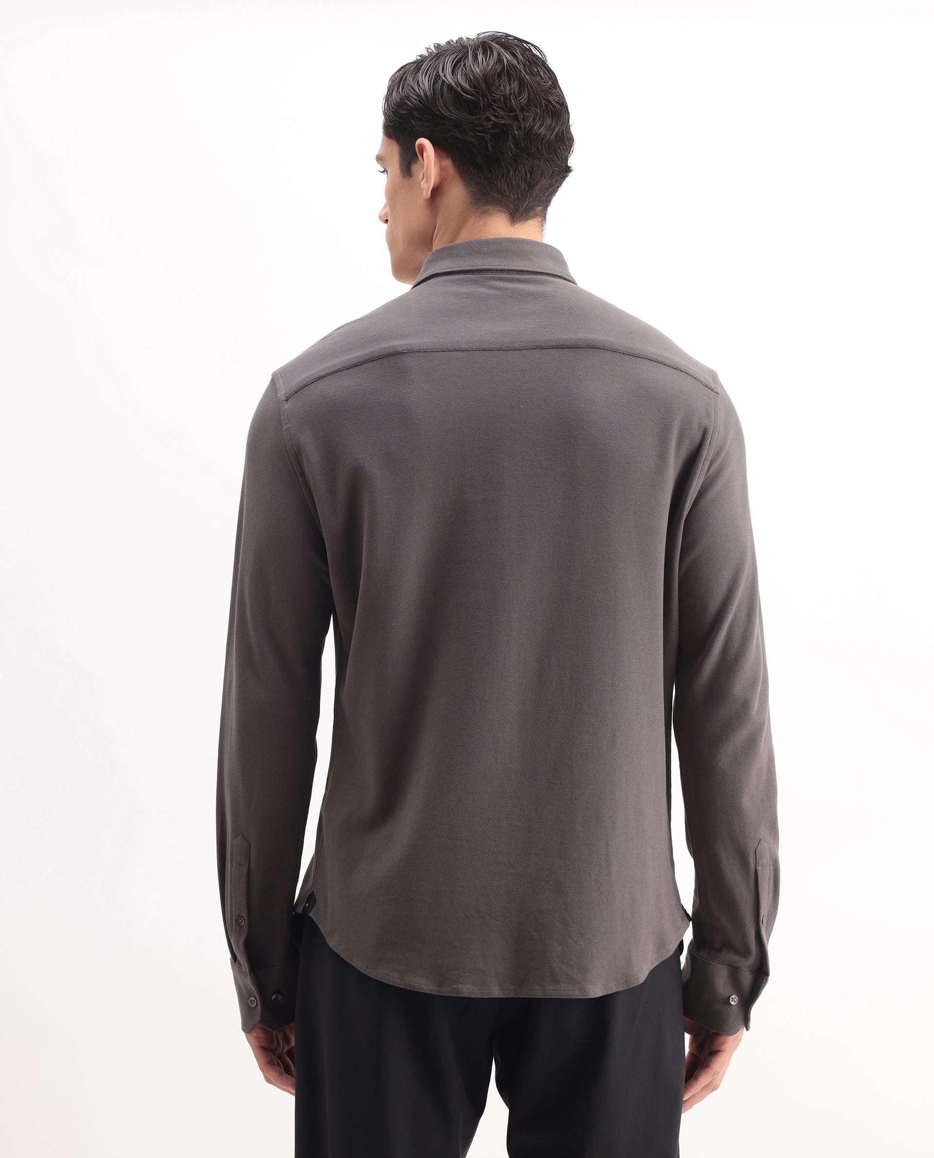 Rare Rabbit Men's Vane-25 Dusky Brown Cotton Plain Regular Fit Full Sleeve Button-Down Collar Shirt - Image 6