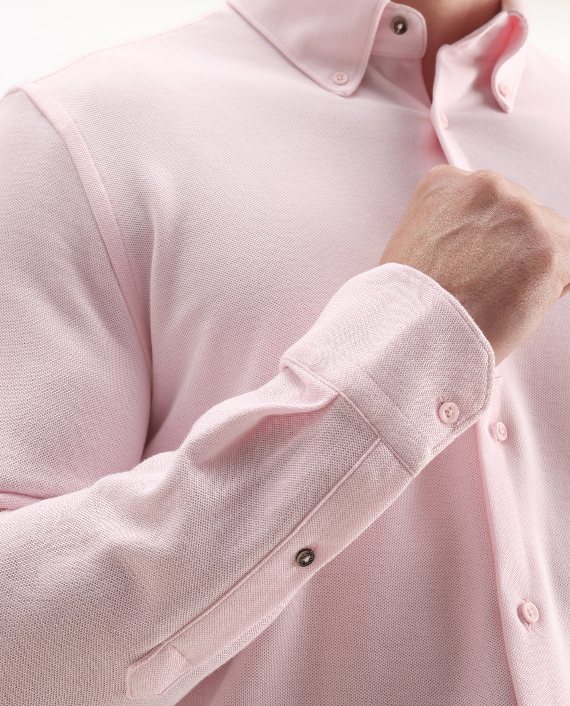 Rare Rabbit Men's Vane-25 Light Pink Cotton Plain Regular Fit Full Sleeve Button-Down Collar Shirt - Image 3
