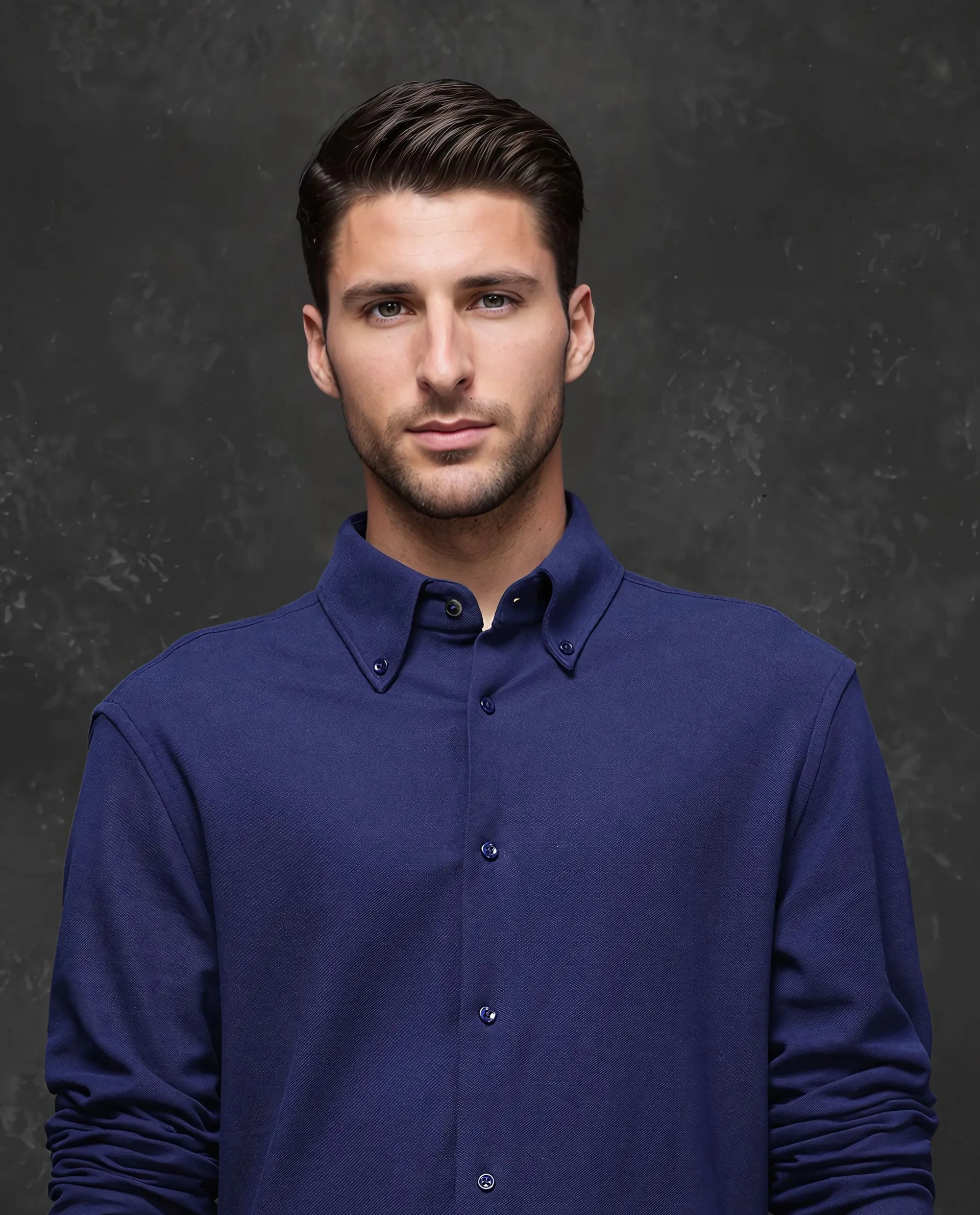 Rare Rabbit Men's Vane Dark Blue Cotton Plain Regular Fit Full Sleeve Button-Down Collar Shirt - Image 7