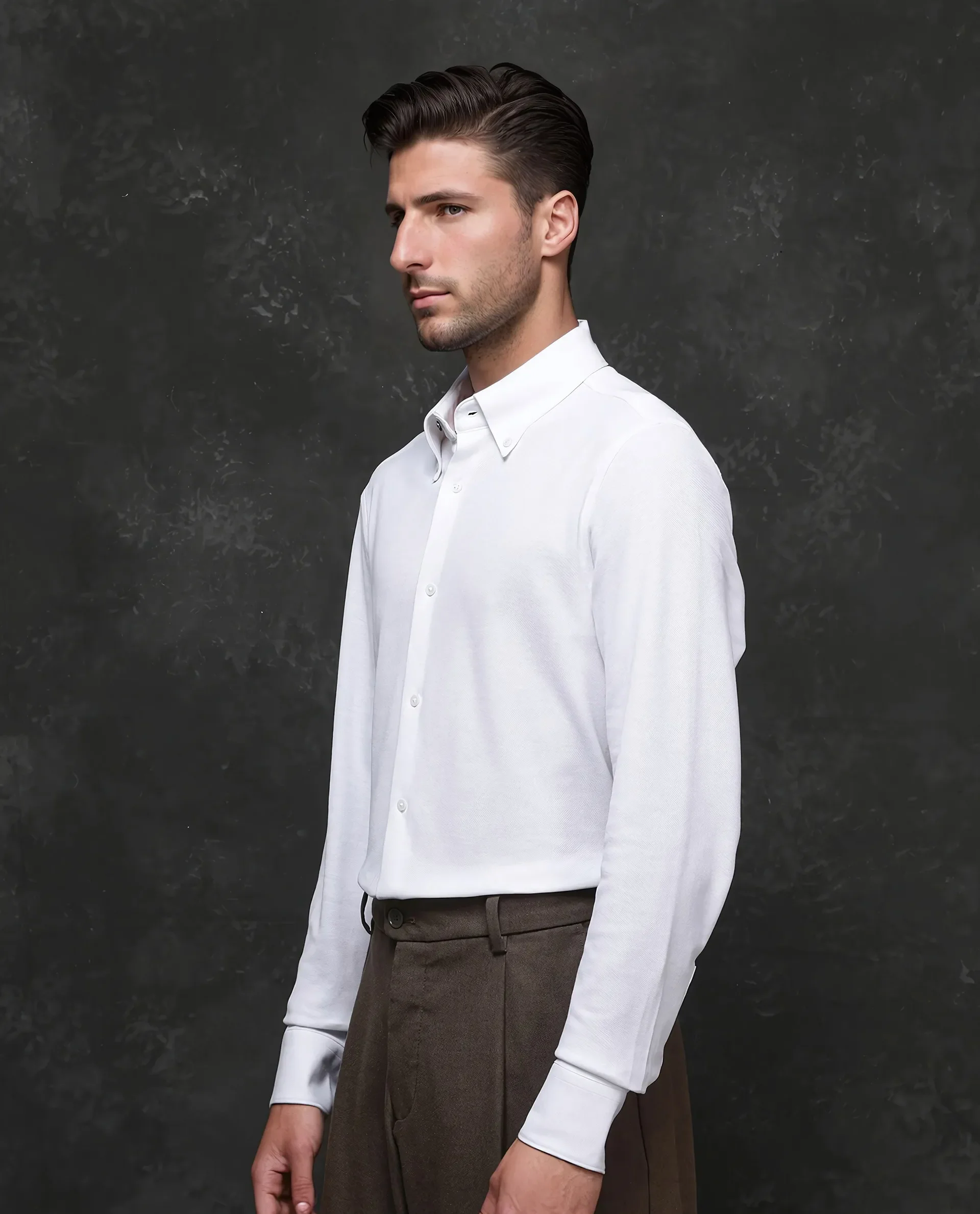 Rare Rabbit Men's Vane White Cotton Plain Regular Fit Full Sleeve Button-Down Collar Shirt - Image 5