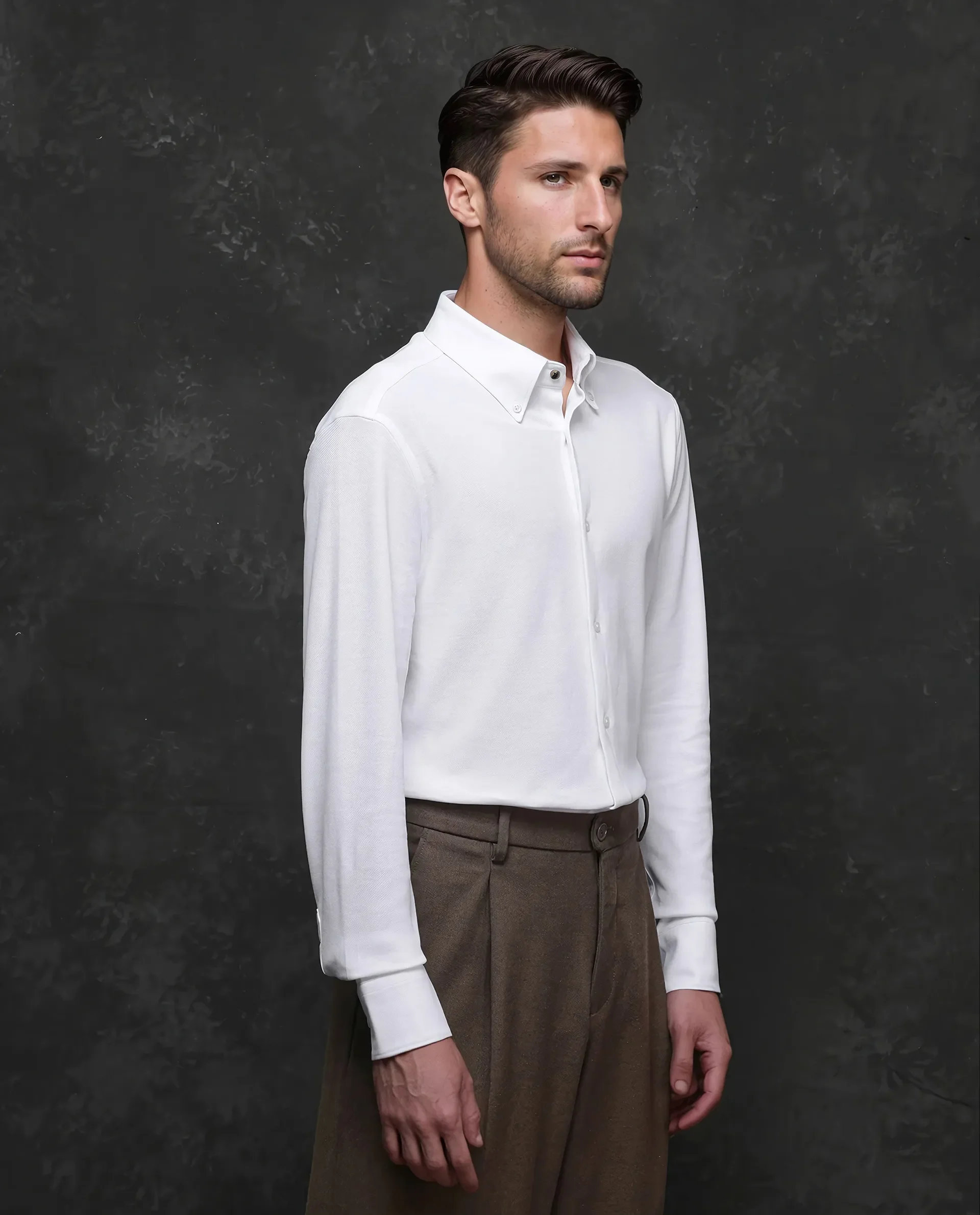 Rare Rabbit Men's Vane White Cotton Plain Regular Fit Full Sleeve Button-Down Collar Shirt - Image 6