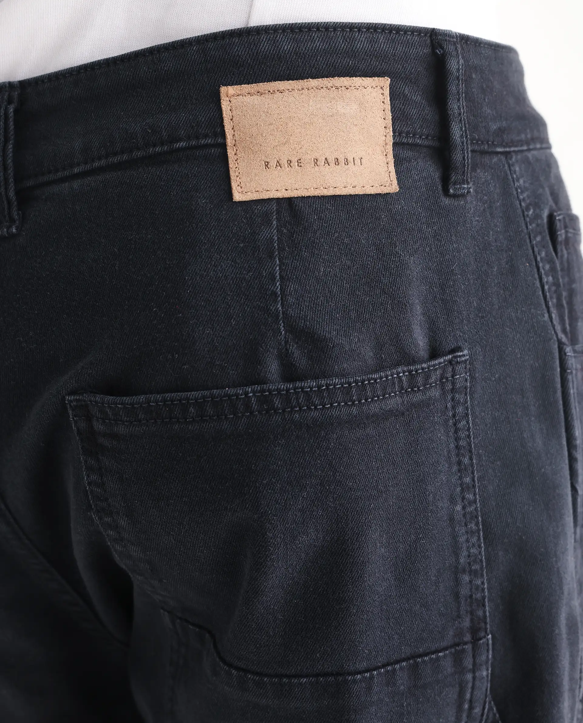 Rare Rabbit Men's Vannes Dark Navy Cotton Plain Carpenter Fit Jeans - Image 4