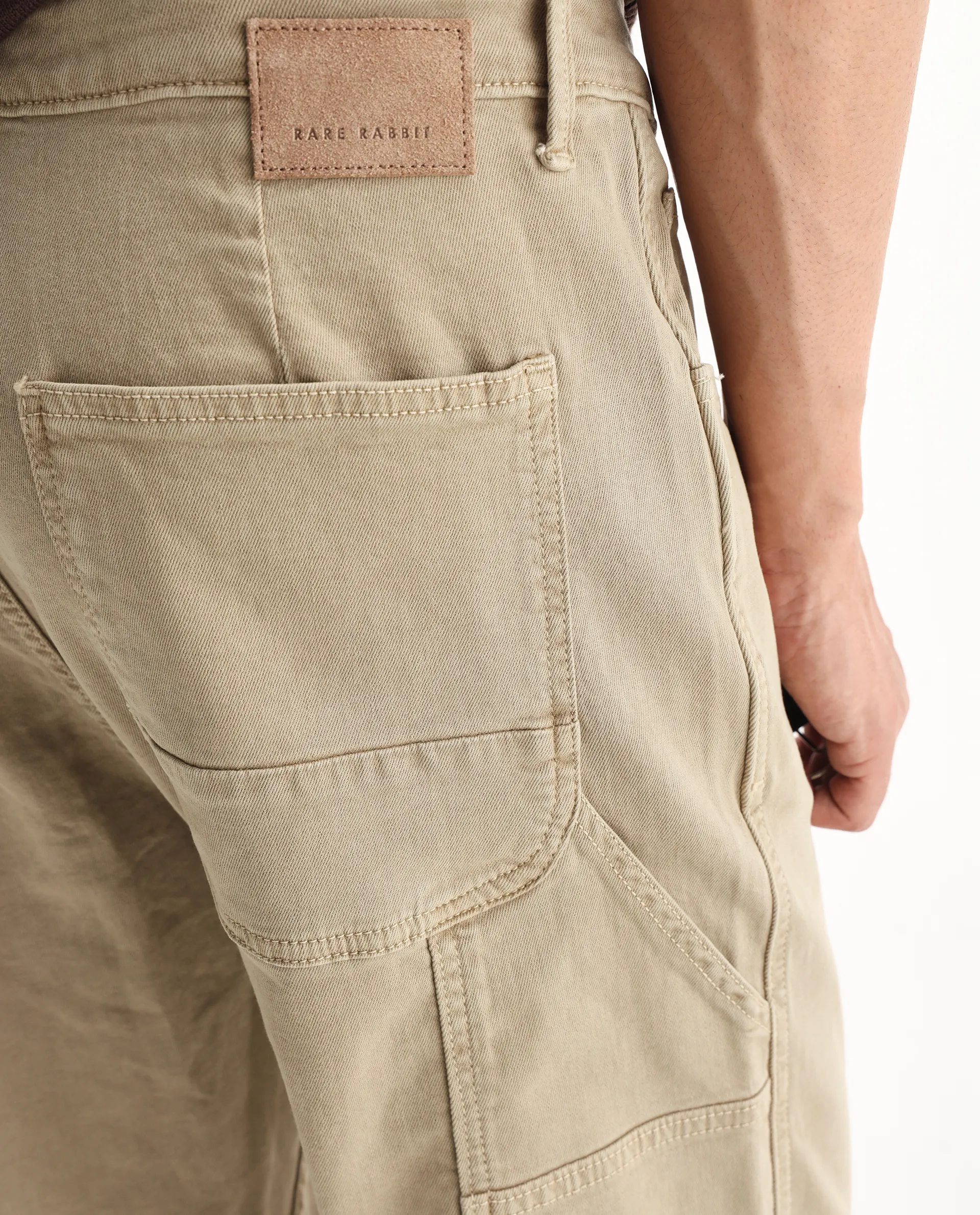 Rare Rabbit Men's Vannes Light Green Cotton Plain Loose Fit Jeans - Image 7