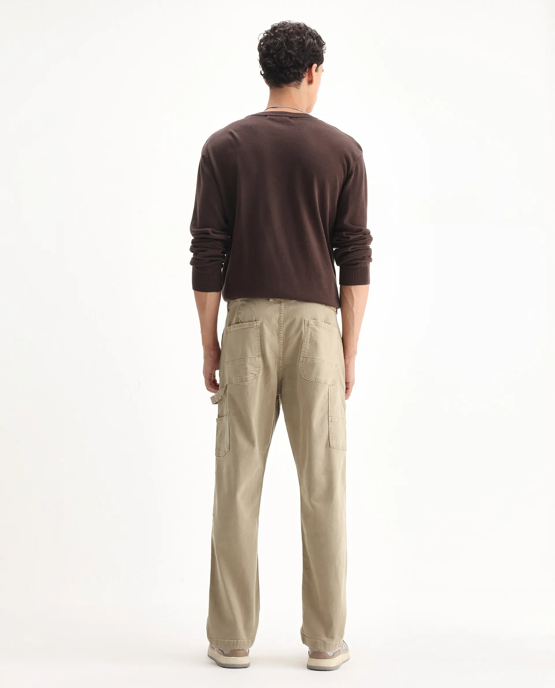 Rare Rabbit Men's Vannes Light Green Cotton Plain Loose Fit Jeans - Image 9