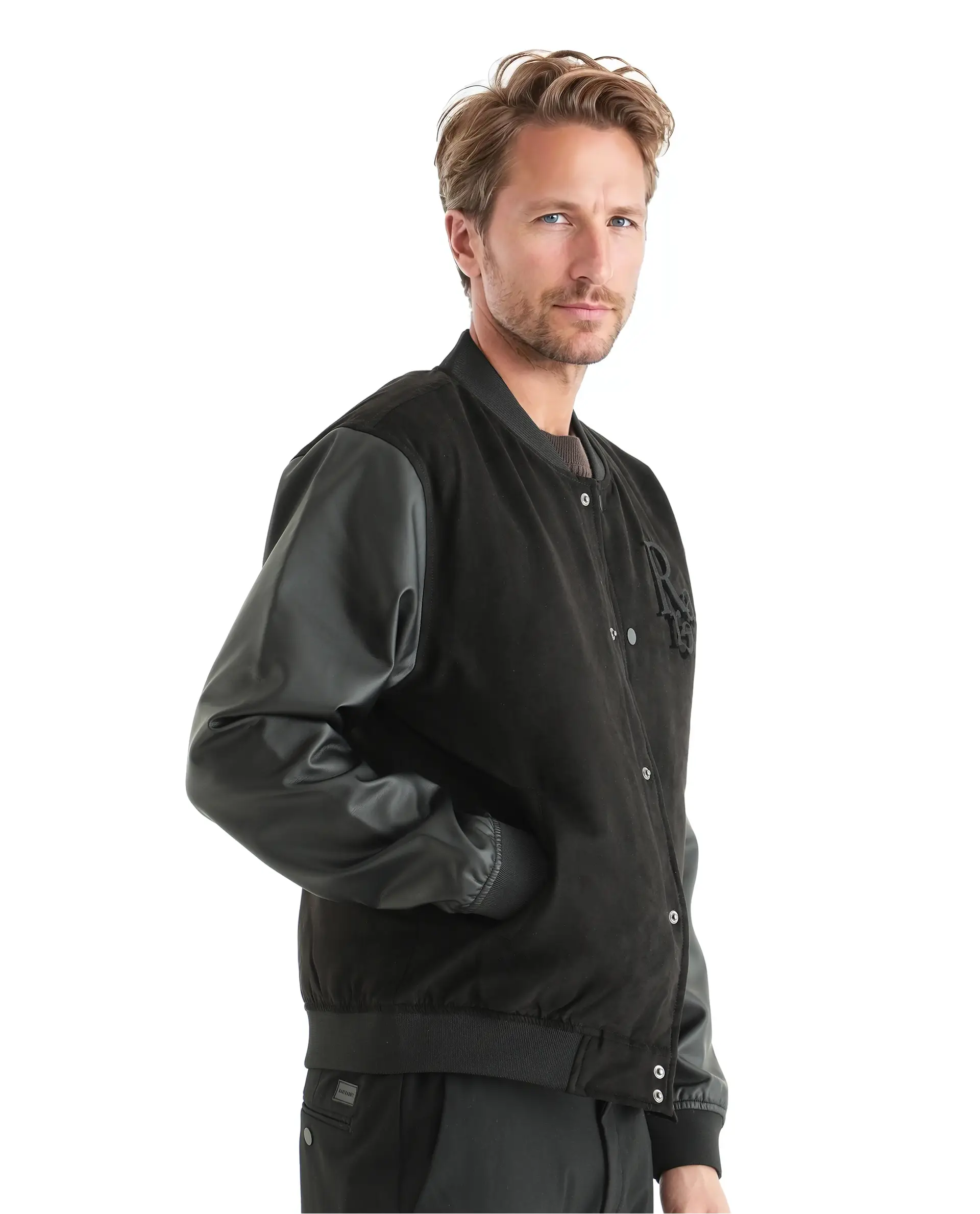 Rare Rabbit Men's Varos Black Cotton Embroidered Regular Fit Full Sleeve Mandarin Collar Jacket - Image 5