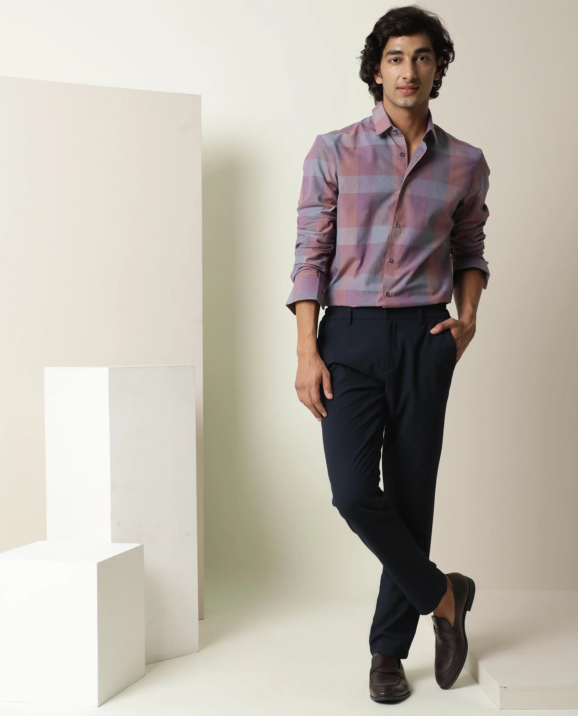 Rare Rabbit Men's Vasco Pink Regular Fit Full Sleeve Spread Collar Shirt - Image 11