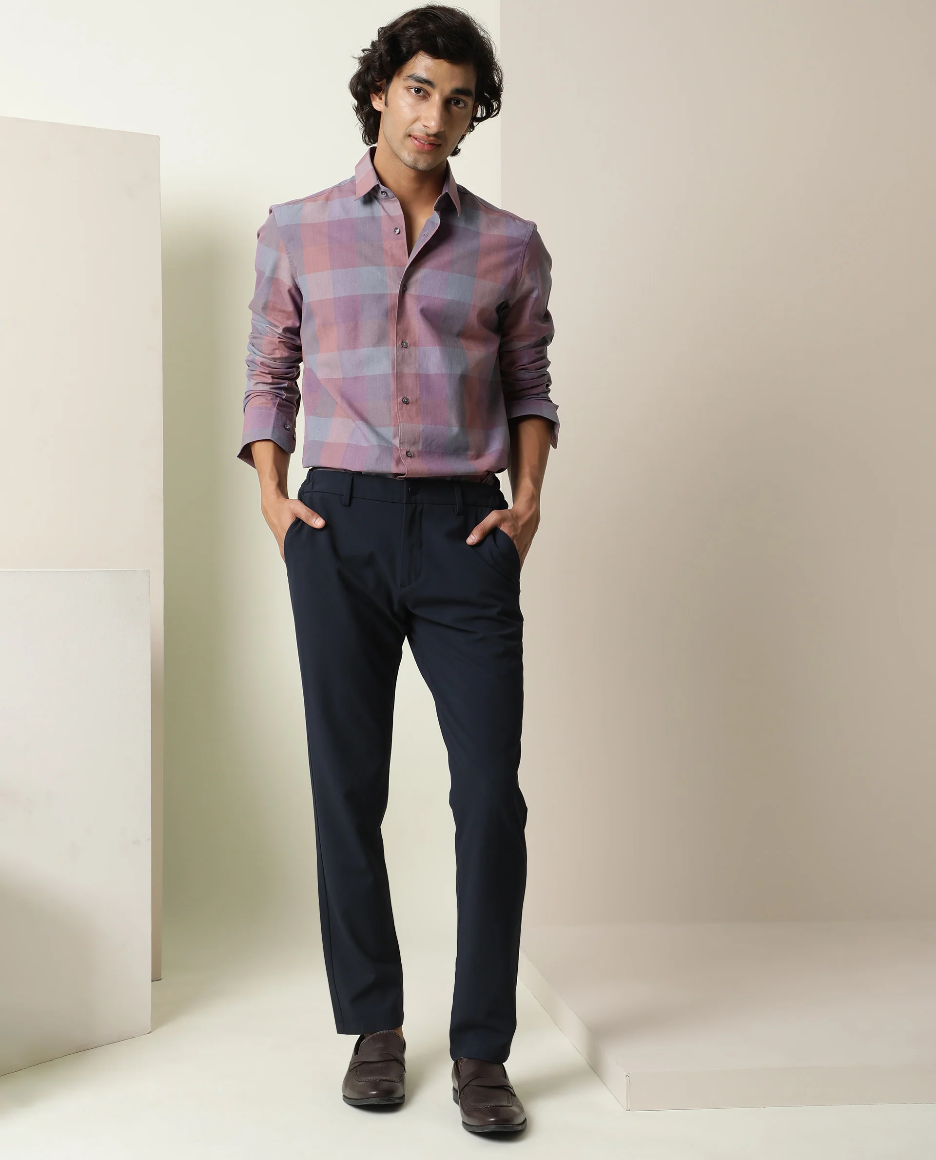 Rare Rabbit Men's Vasco Pink Regular Fit Full Sleeve Spread Collar Shirt - Image 4