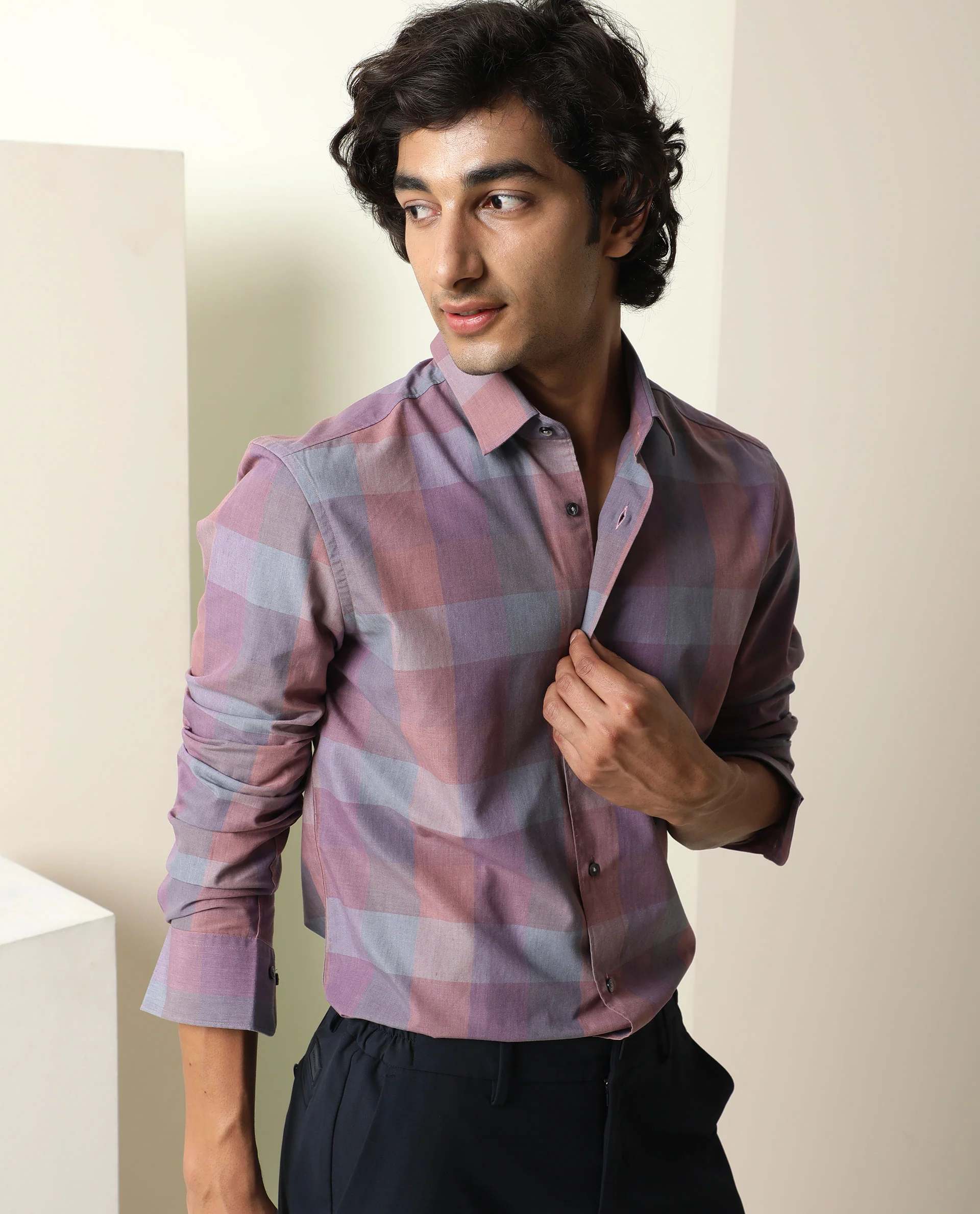 Rare Rabbit Men's Vasco Pink Regular Fit Full Sleeve Spread Collar Shirt - Image 6