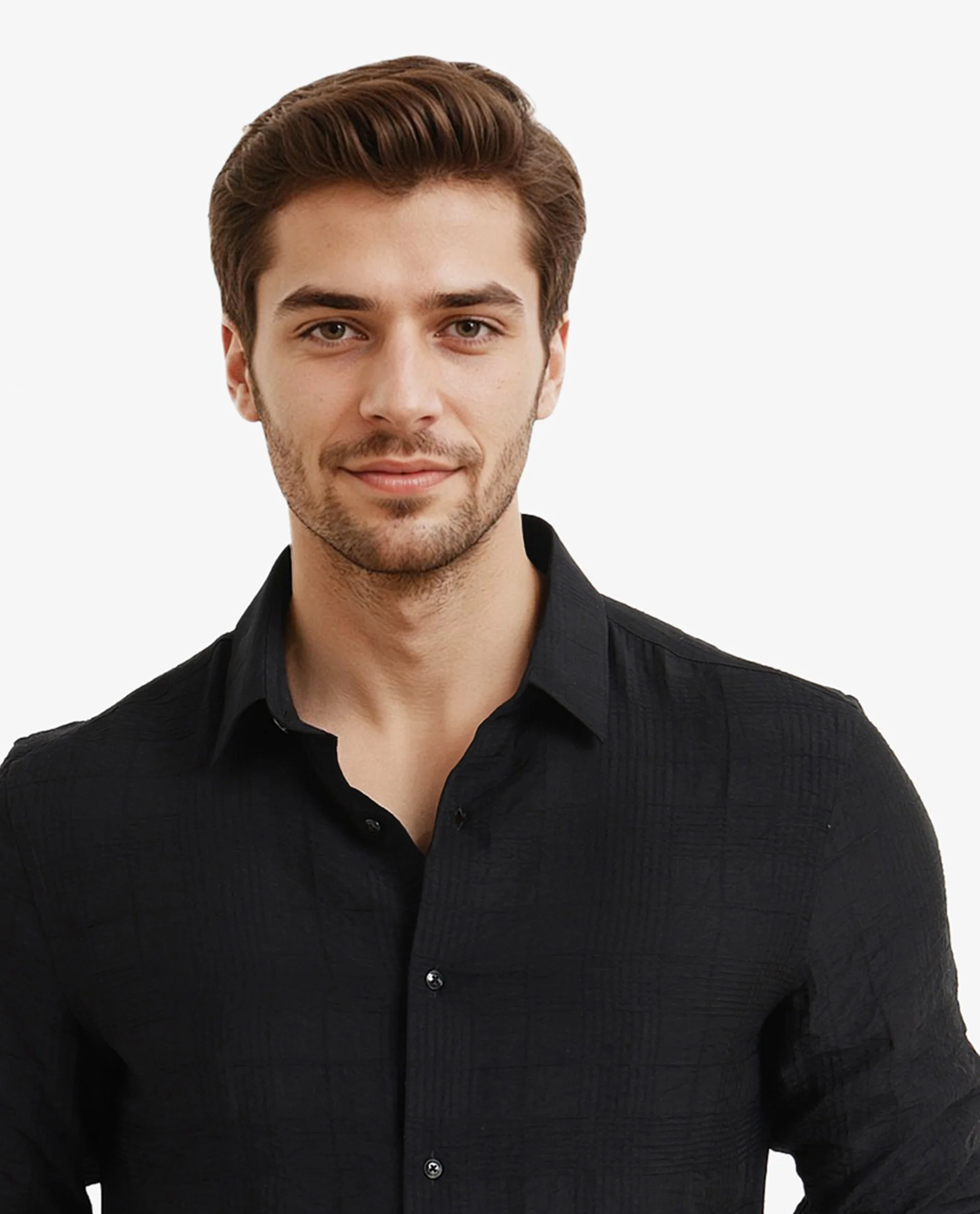 Rare Rabbit Men's Vaxon Black Viscose Checked Print Regular Fit Full Sleeve Collared Shirt - Image 6