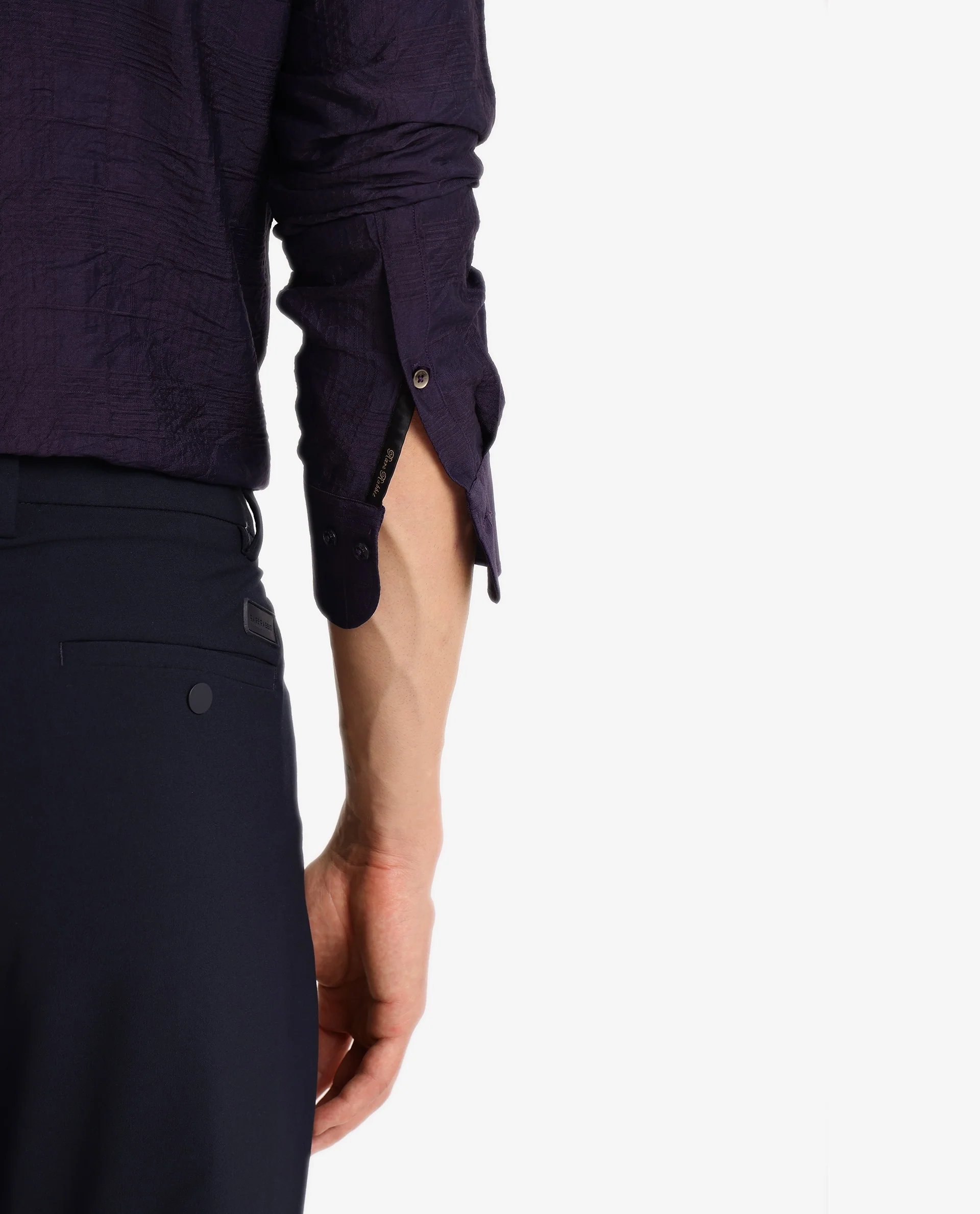 Rare Rabbit Men's Vaxon Purple Viscose Checked Print Regular Fit Full Sleeve Collared Shirt - Image 8