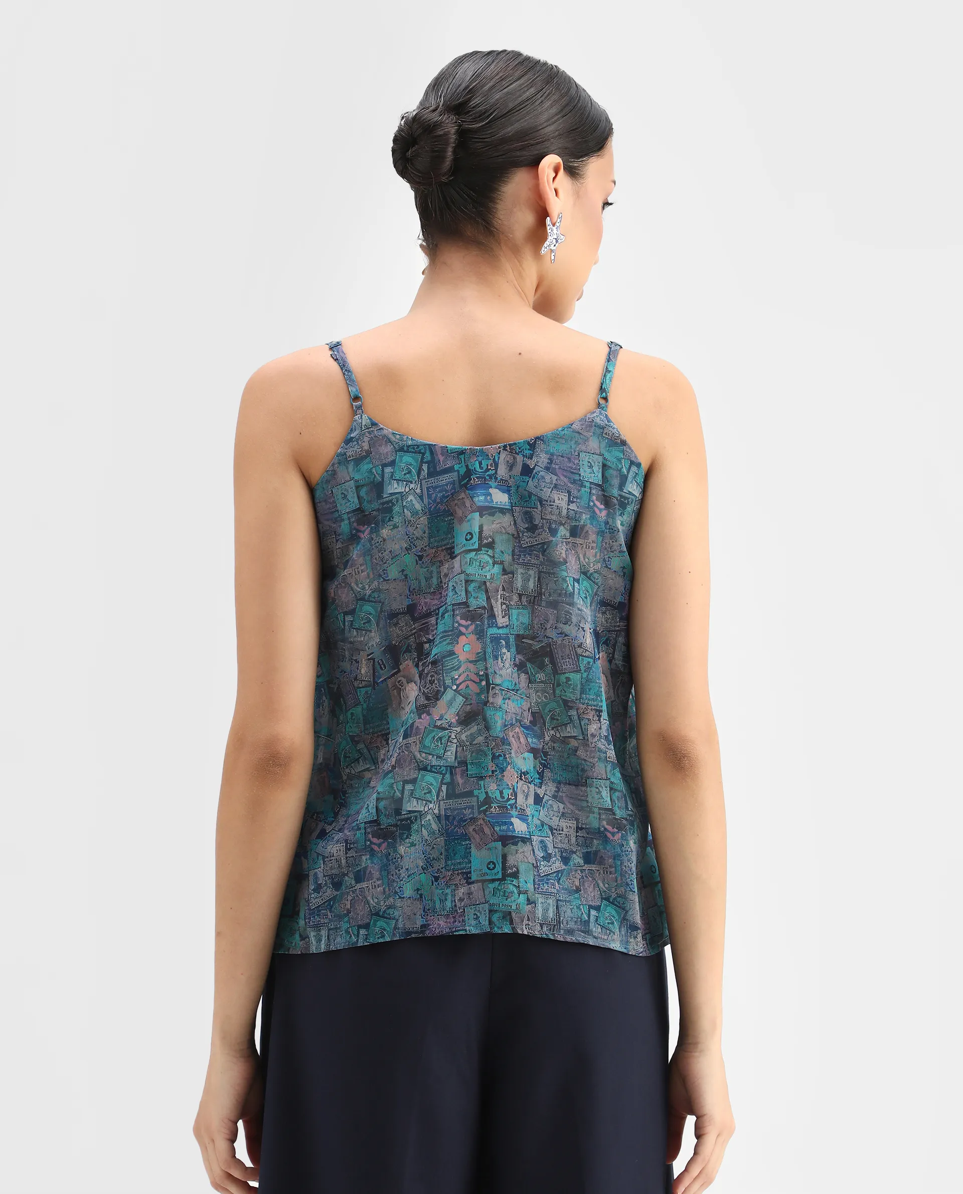 Rareism Women's Vciktg Multi Polyester V-Neck Object Print Sleeveless Regular Fit Top - Image 7