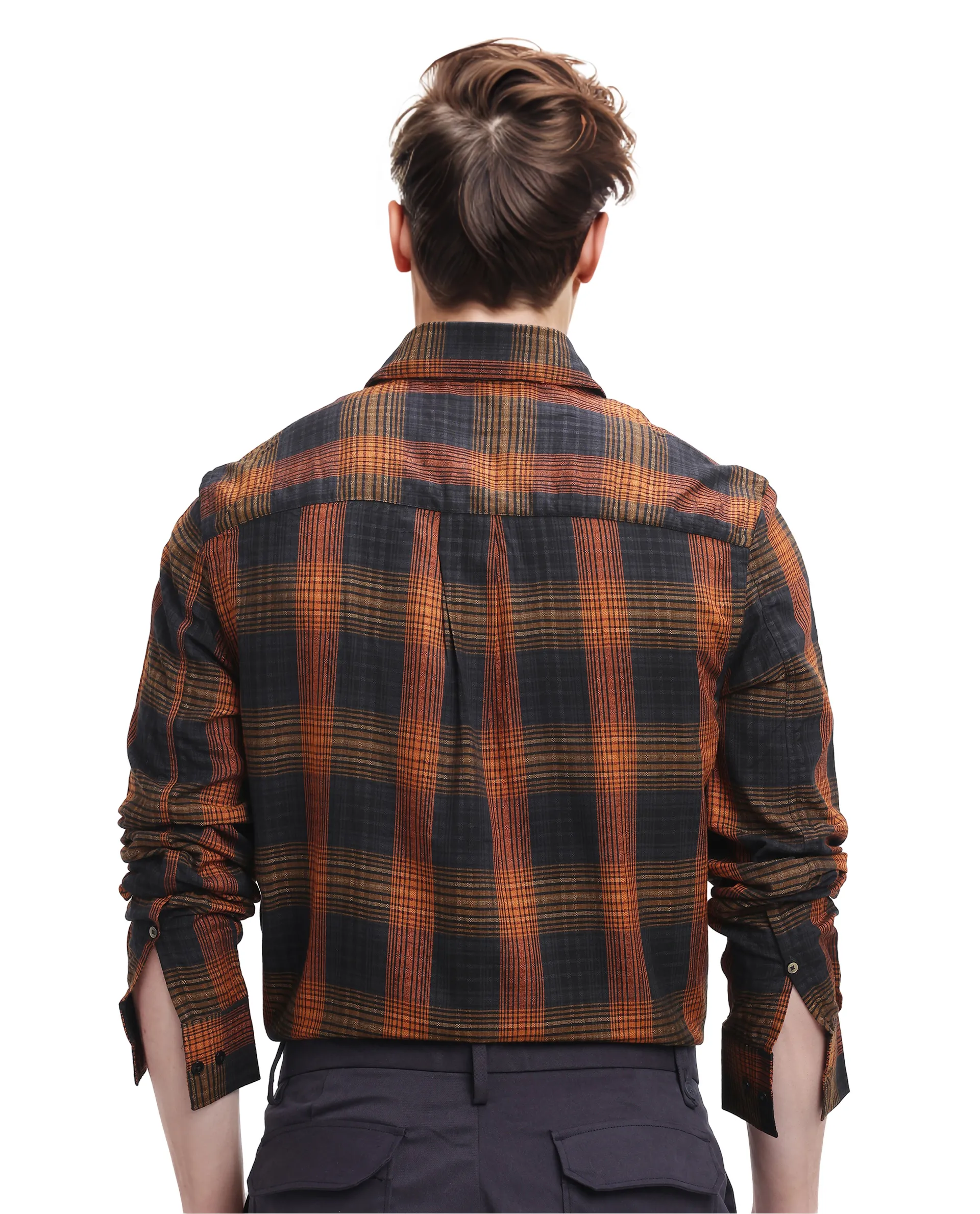 Rare Rabbit Men's Veil Black Checked Print Regular Fit Full Sleeve Collared Shirt - Image 4