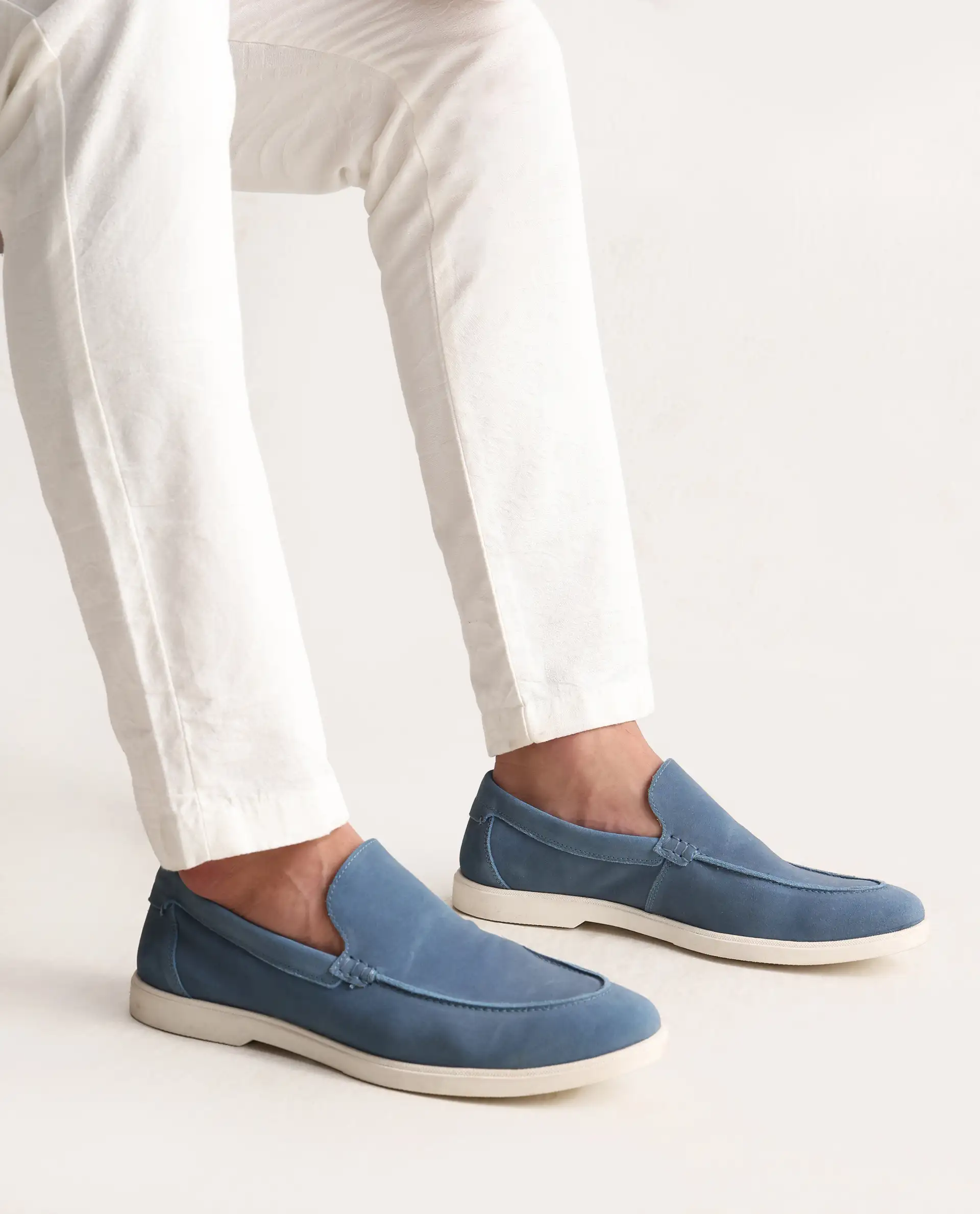 Rare Rabbit Men Velour Aqua Suede Leather Slip-On Closure Loafer - Image 4