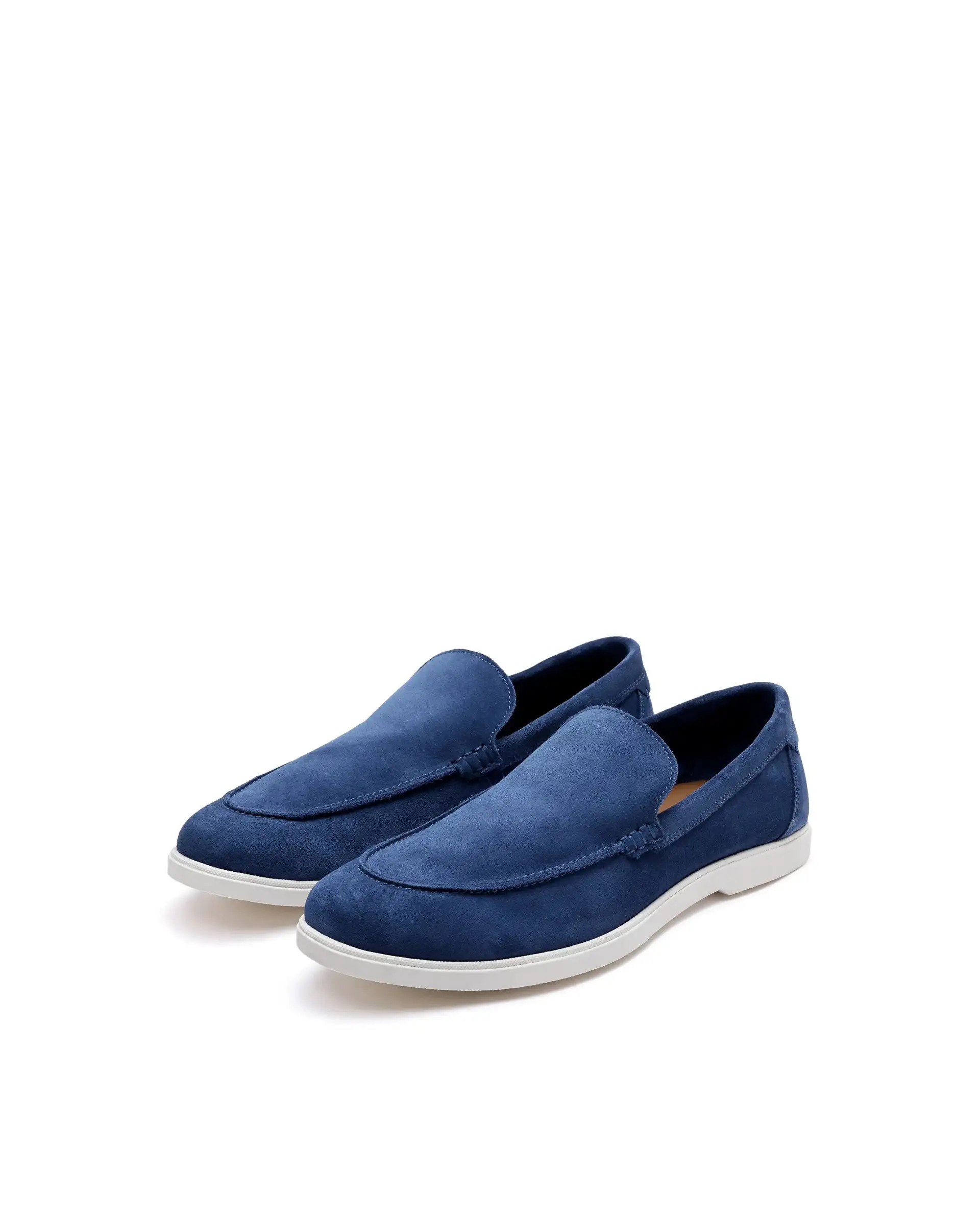 Rare Rabbit Men Velour Cobalt Blue Suede Leather Slip-On Closure Loafer - Image 3