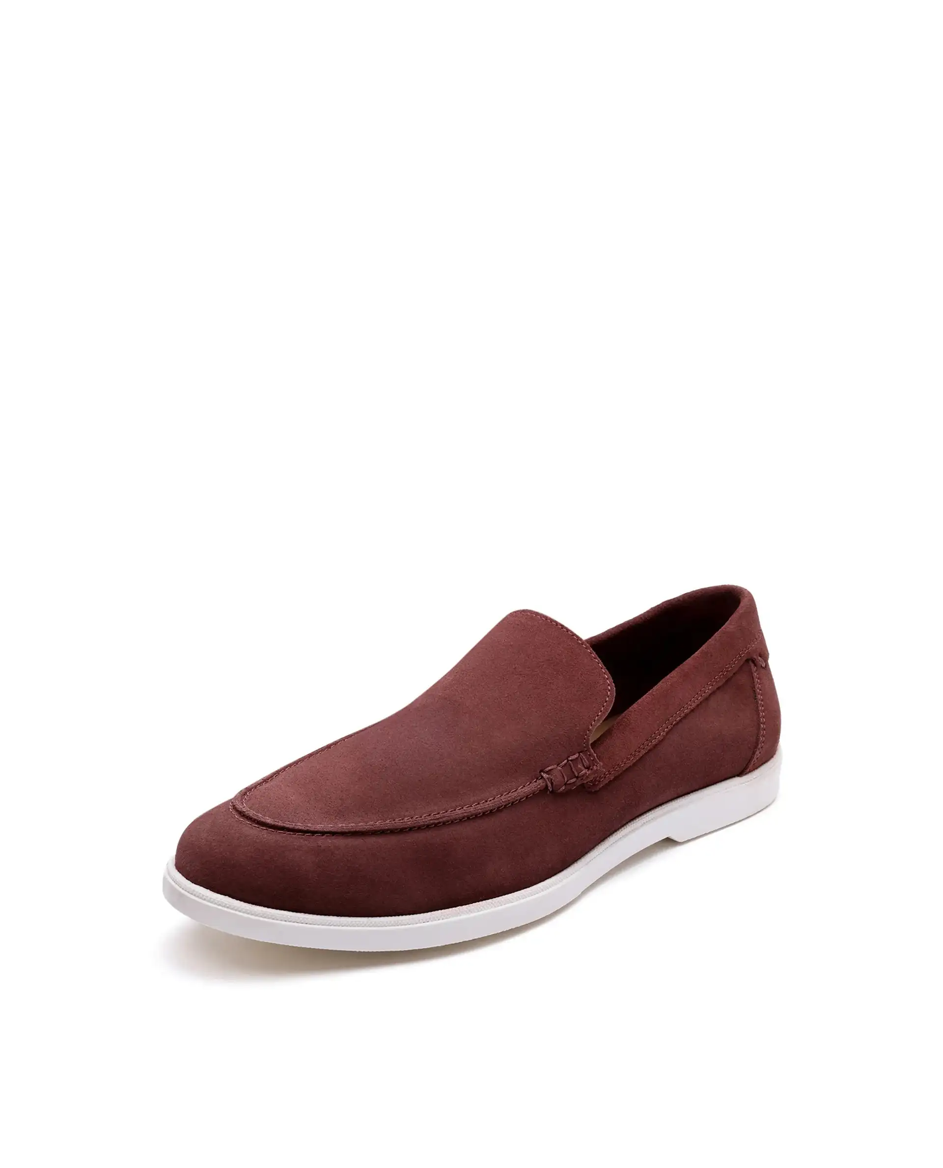 Rare Rabbit Men Velour Rust Suede Leather Slip-On Closure Loafer