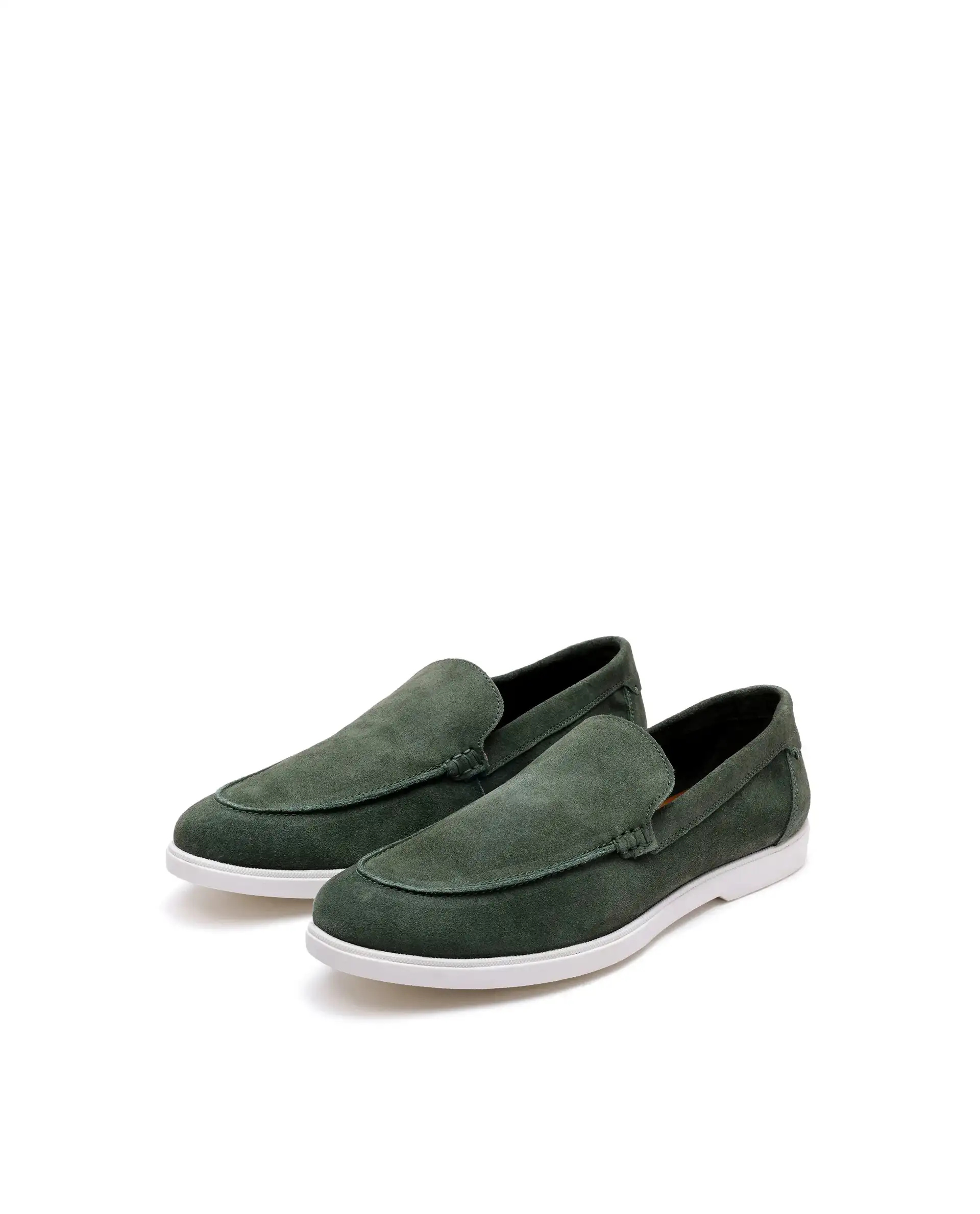 Rare Rabbit Men Velour Sage Green Suede Leather Slip-On Closure Loafer - Image 2