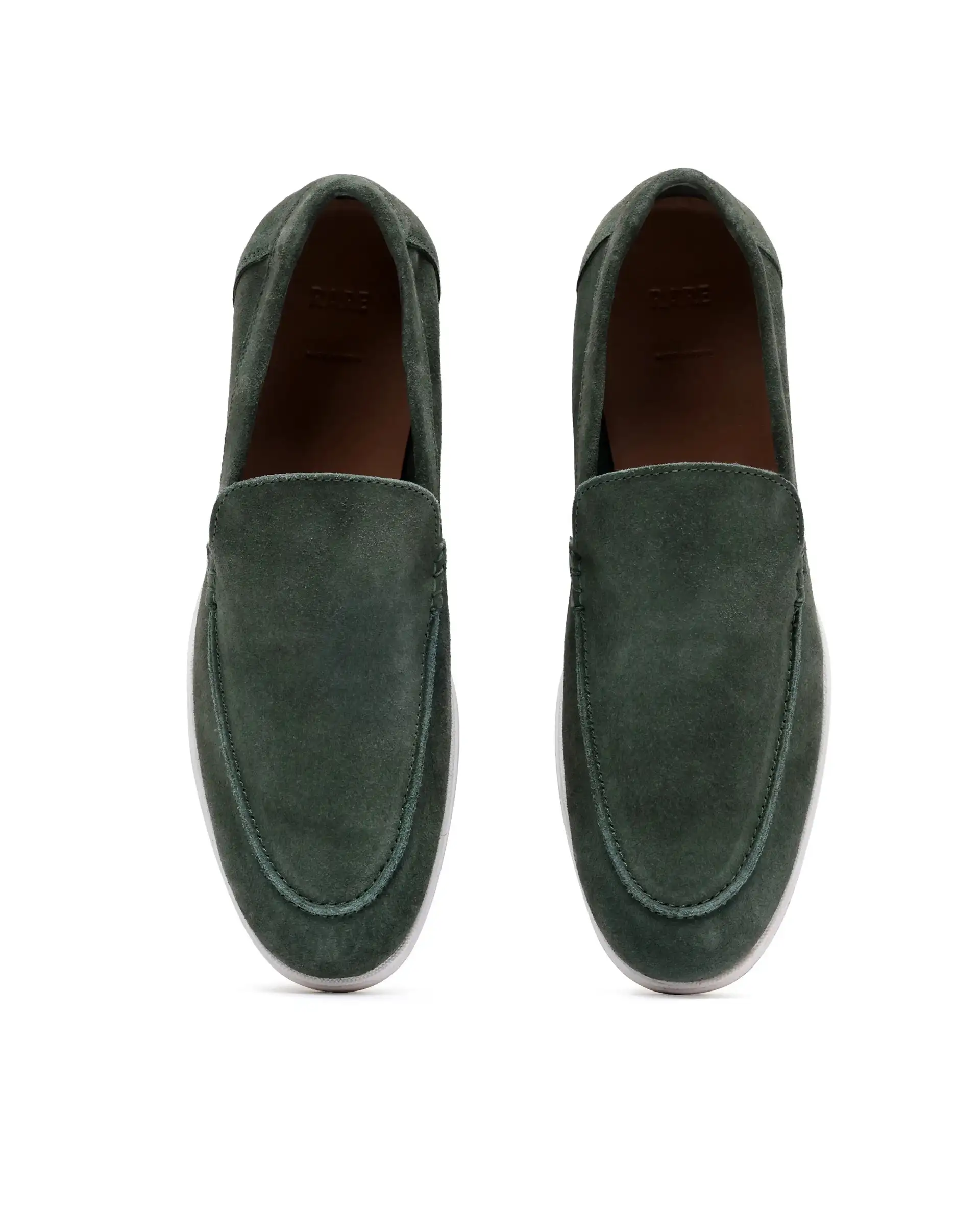 Rare Rabbit Men Velour Sage Green Suede Leather Slip-On Closure Loafer - Image 8
