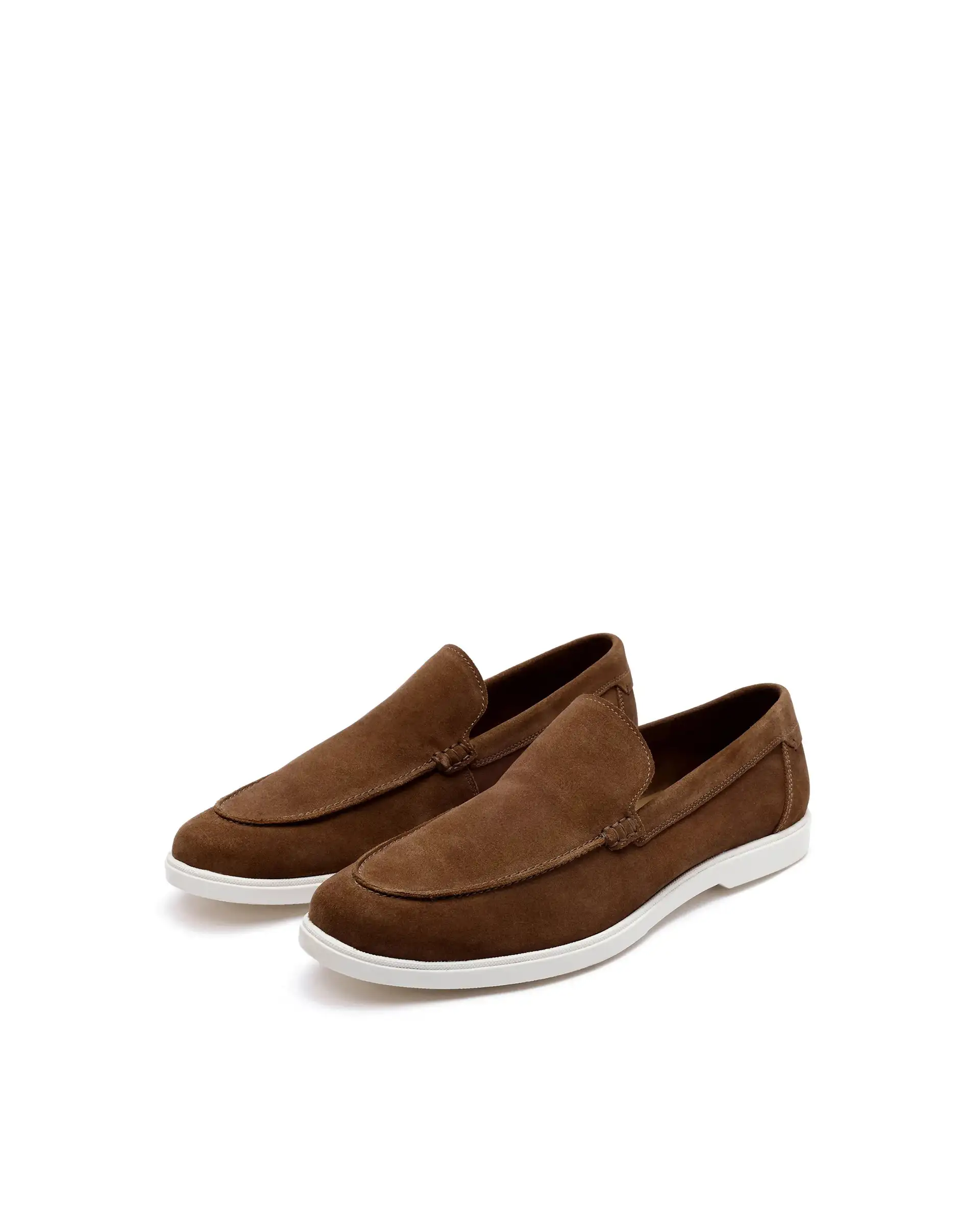 Rare Rabbit Men Velour Tan Suede Leather Slip-On Closure Loafer - Image 3