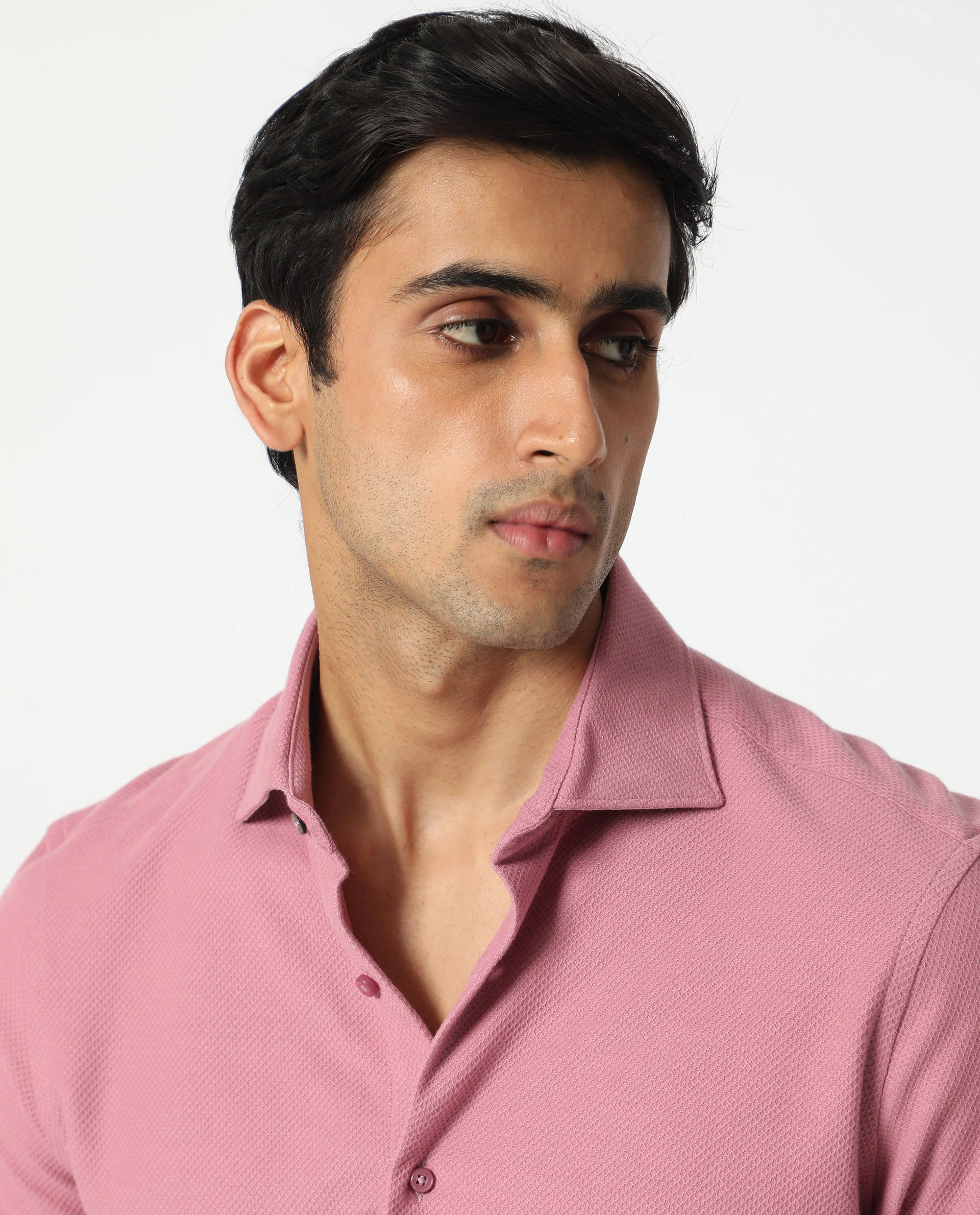 Rare Rabbit Men's Venziya Pink Cotton Plain Regular Fit Full Sleeve Collared Shirt - Image 8