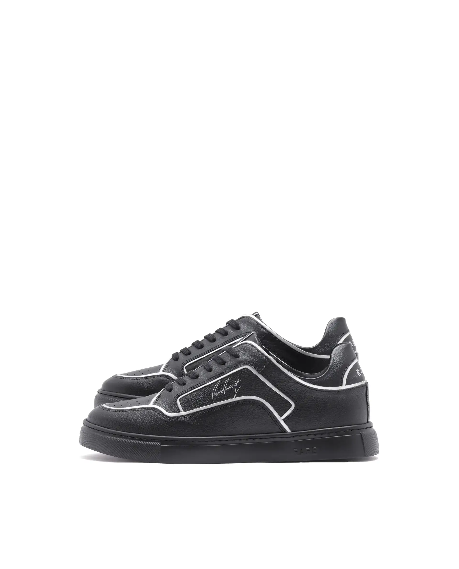 Rare Rabbit Men Veron Black Genuine Leather Dual Tone Low-Top Lace-Up Shoes - Image 6