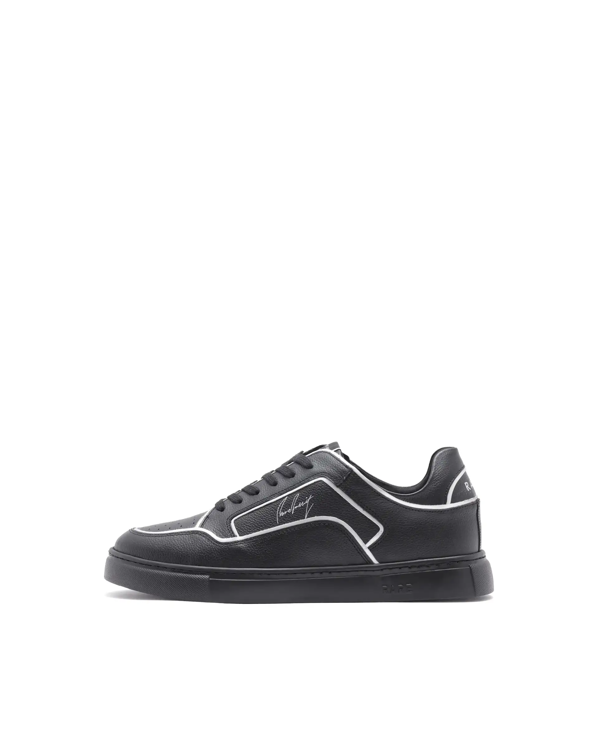 Rare Rabbit Men Veron Black Genuine Leather Dual Tone Low-Top Lace-Up Shoes - Image 9