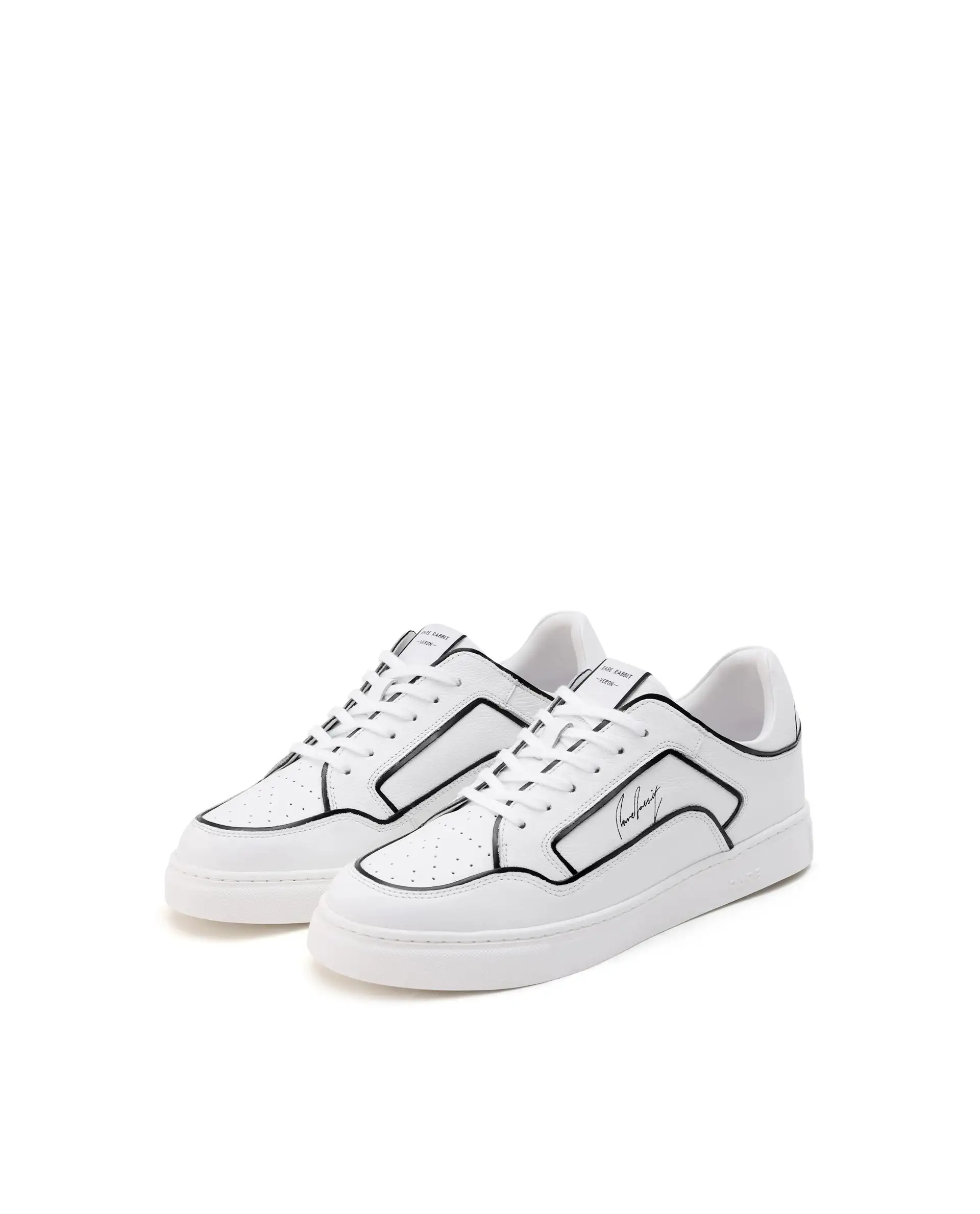 Rare Rabbit Men Veron White Genuine Leather Dual Tone Low-Top Lace-Up Shoes - Image 3