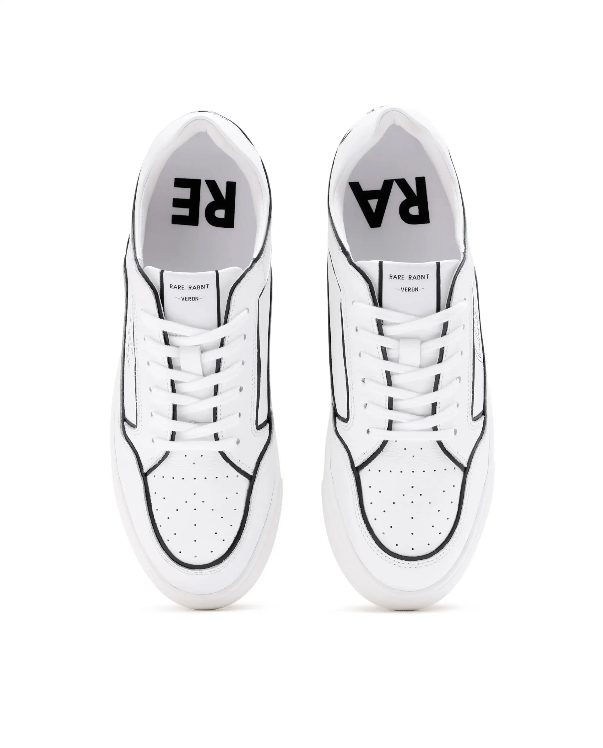 Rare Rabbit Men Veron White Genuine Leather Dual Tone Low-Top Lace-Up Shoes - Image 8