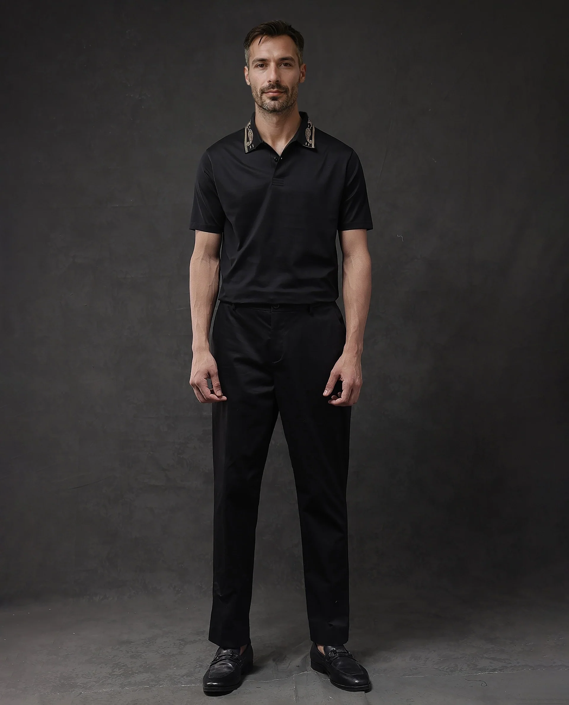 Rare Rabbit Men's Plain Regular Fit Half Sleeve Polo - Image 3