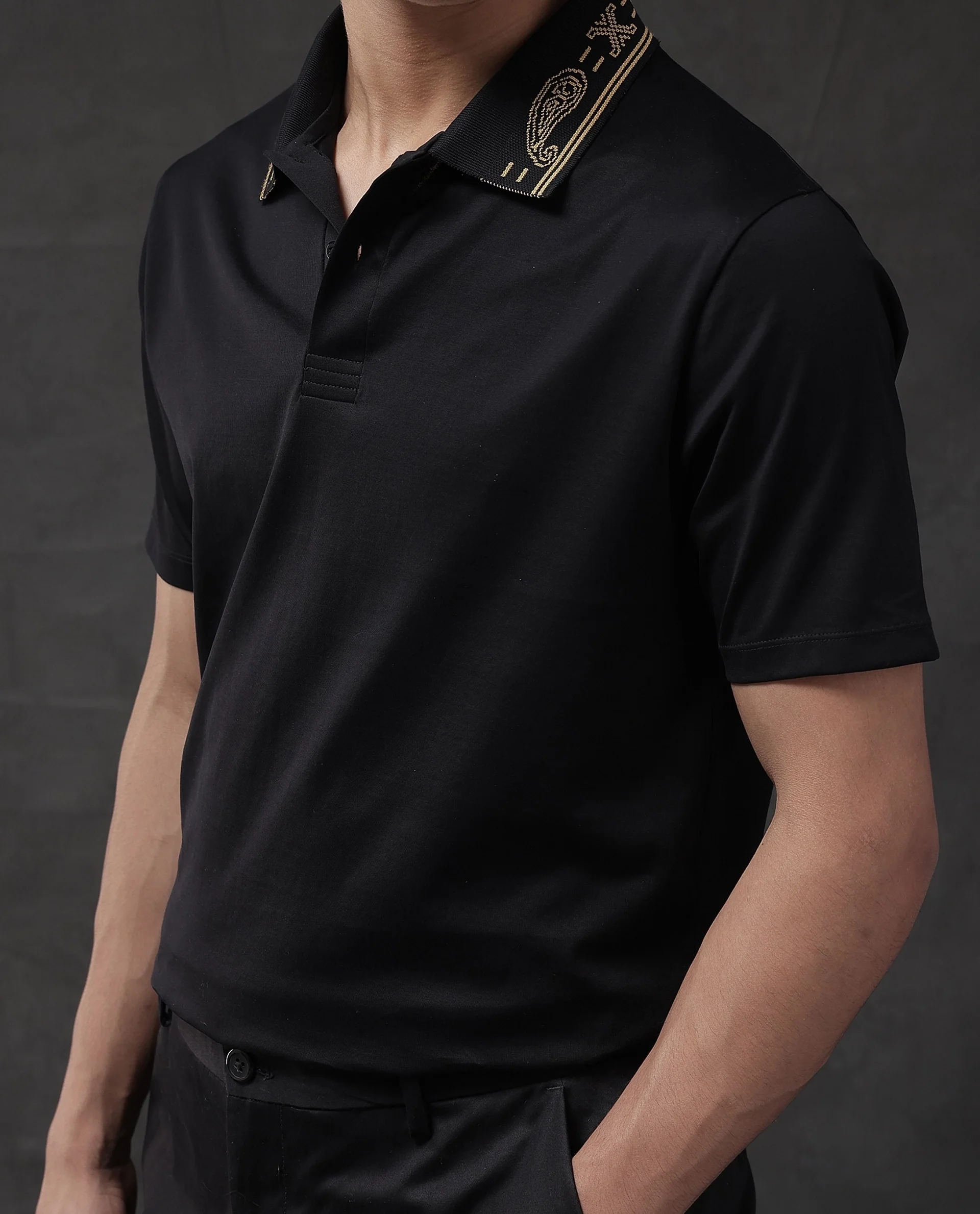 Rare Rabbit Men's Plain Regular Fit Half Sleeve Polo - Image 6