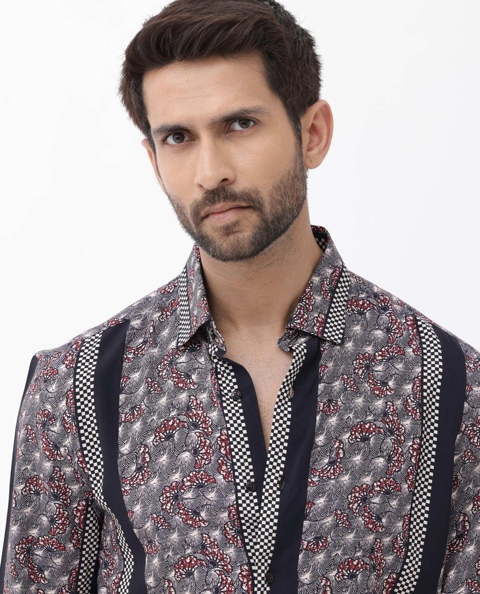 Rare Rabbit Men's Vestor Black Viscose Floral Print Boxy Fit Half Sleeve Collared Shirt - Image 5