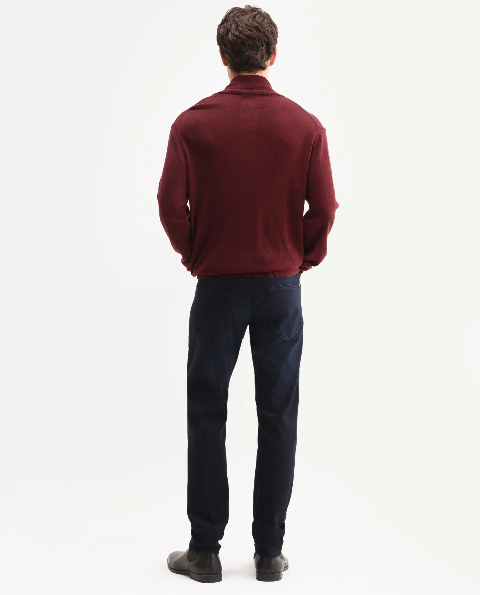 Rare Rabbit Men's Victo 26 Dark Blue Cotton Blend Fabric Shank And Zipper Hawk Slim Plain Jeans - Image 7