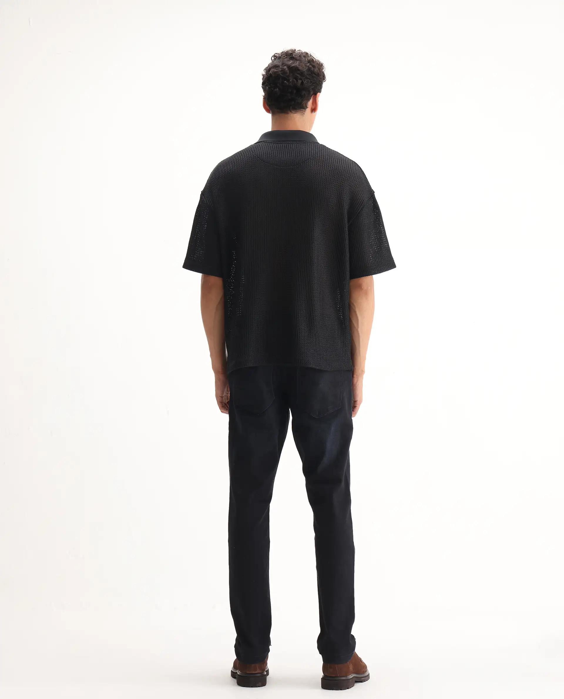 Rare Rabbit Men's Victo Navy Cotton Plain Hawk Slim Fit Jeans - Image 9