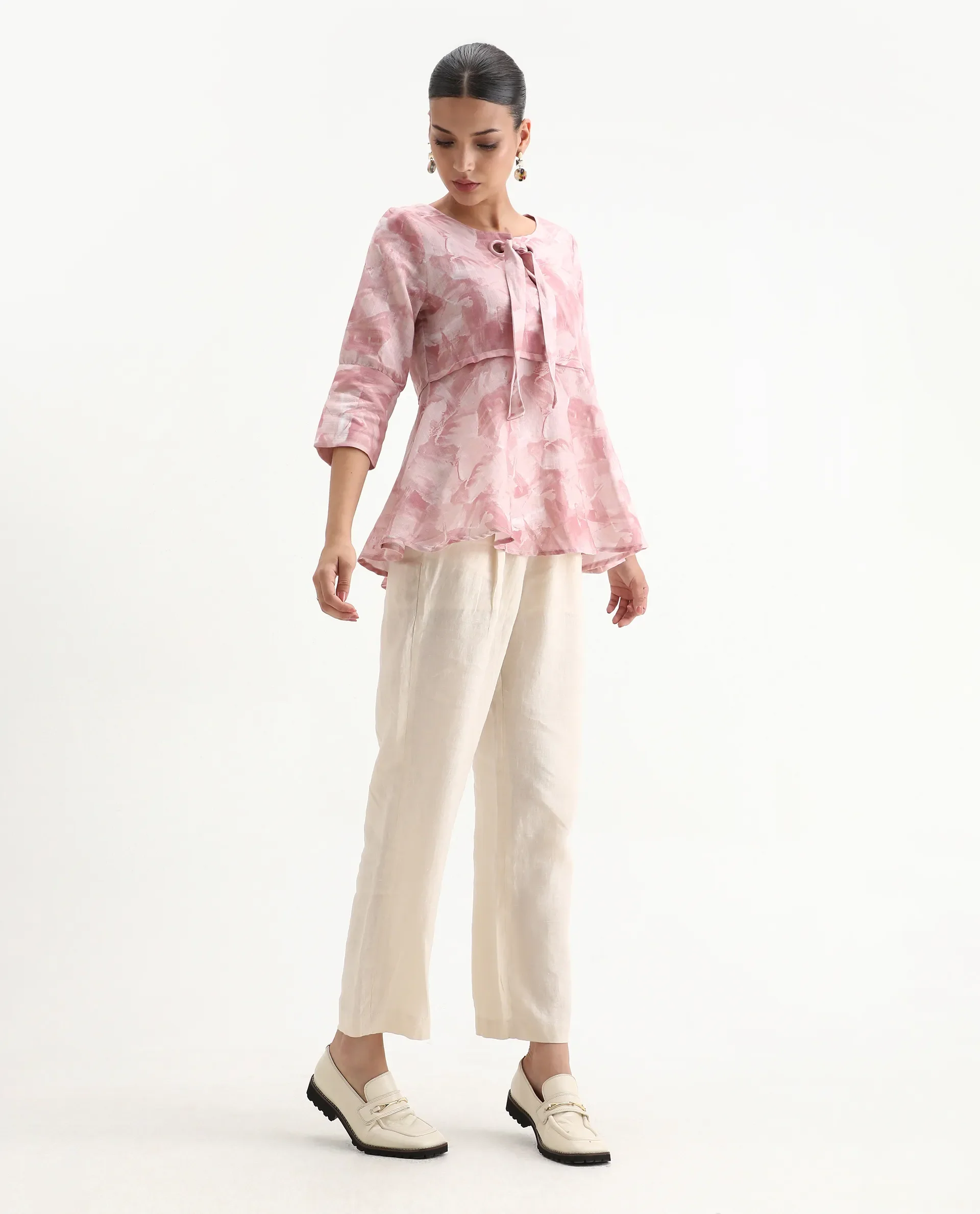 Rareism Women's Victor Pink Sweetheart Neck Printed Tailored Top - Image 2