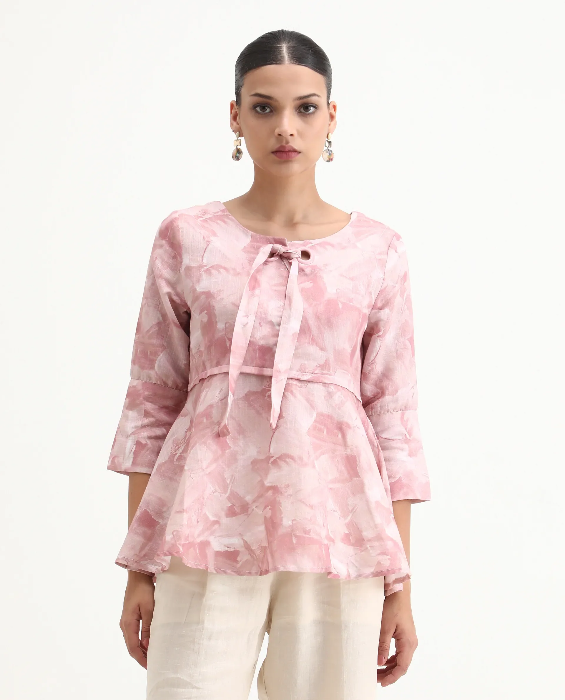 Rareism Women's Victor Pink Sweetheart Neck Printed Tailored Top - Image 4