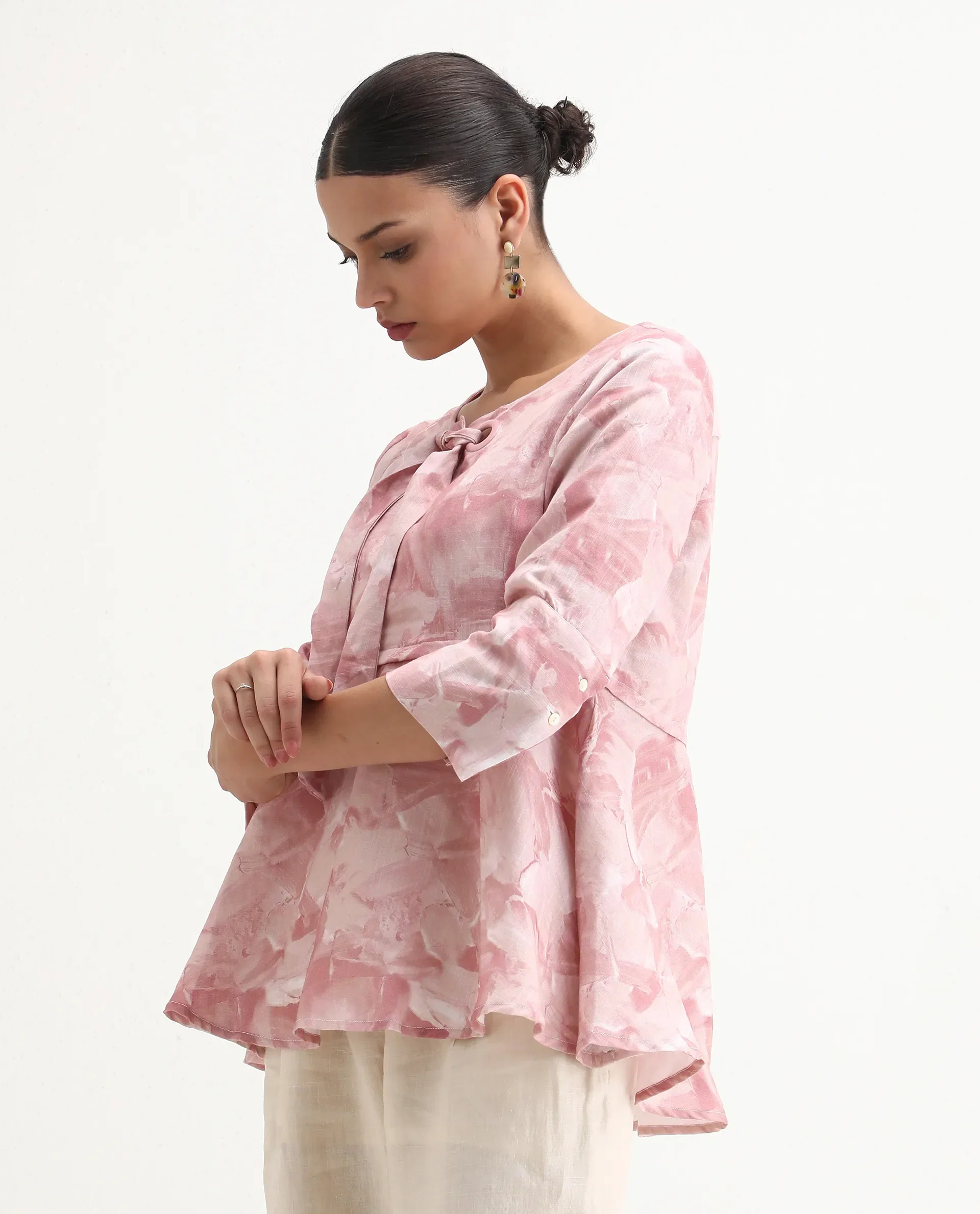 Rareism Women's Victor Pink Sweetheart Neck Printed Tailored Top - Image 5