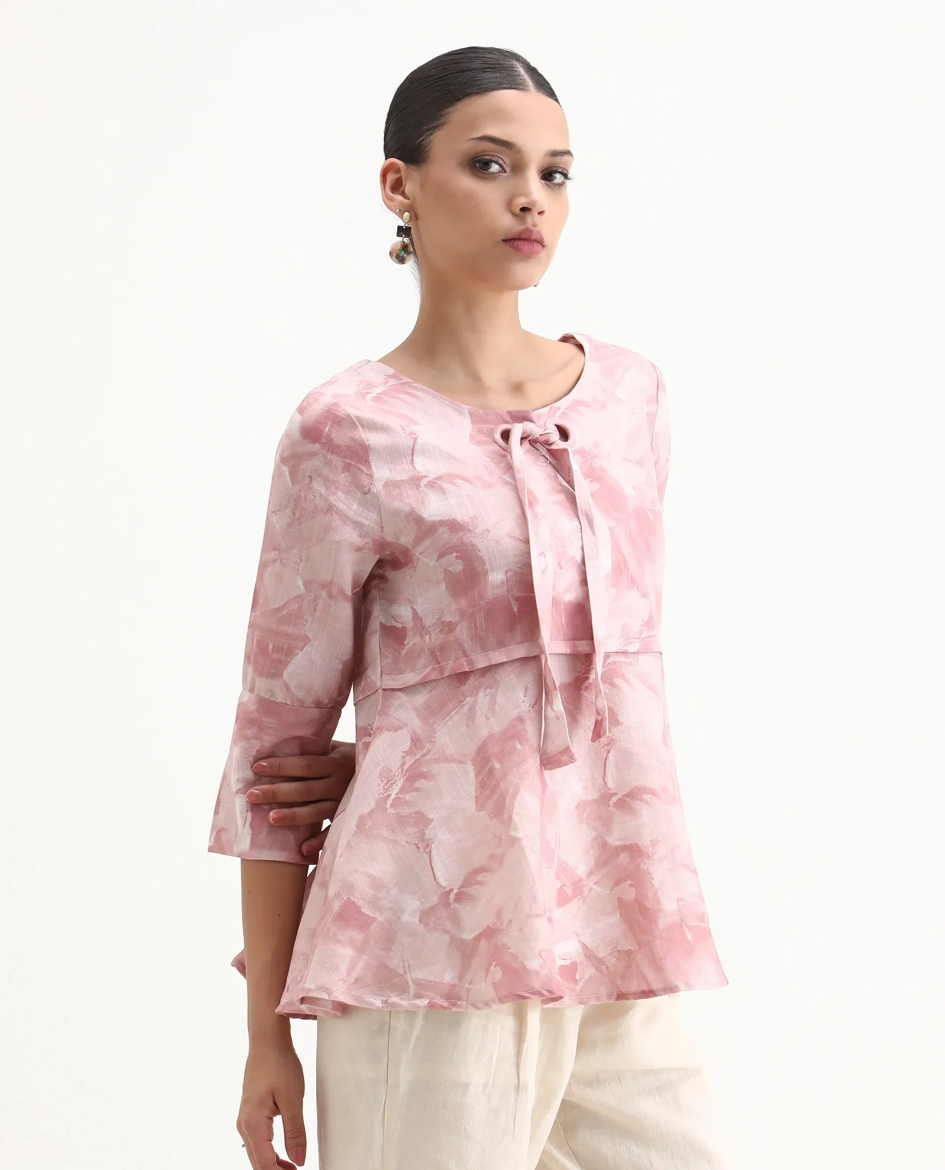 Rareism Women's Victor Pink Sweetheart Neck Printed Tailored Top - Image 6