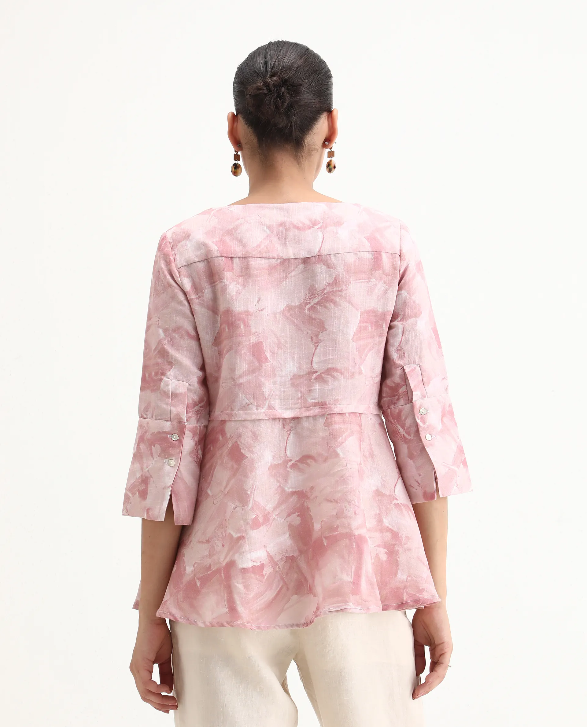 Rareism Women's Victor Pink Sweetheart Neck Printed Tailored Top - Image 7