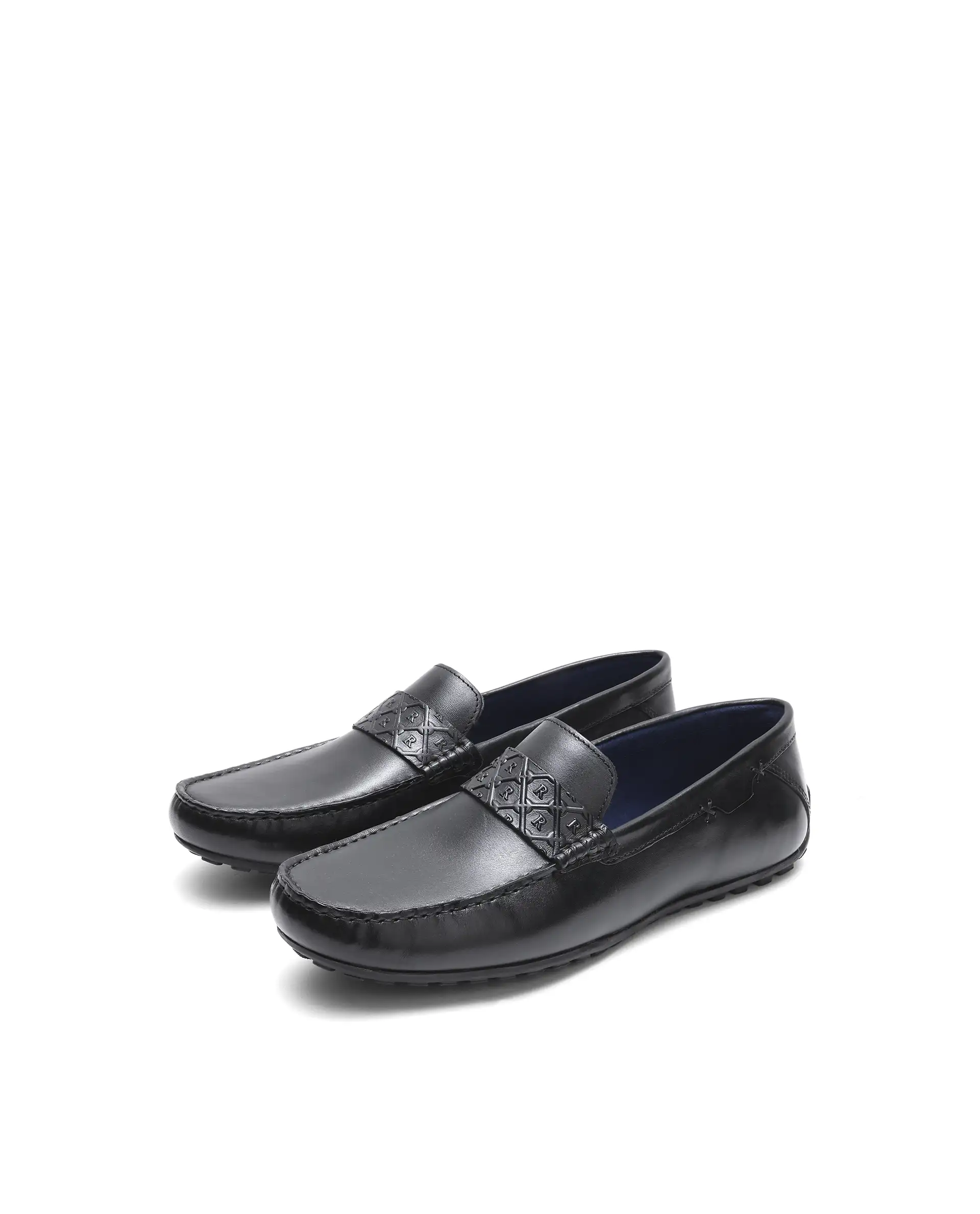Rare Rabbit Men's Viento Black Leather Drivers - Image 2
