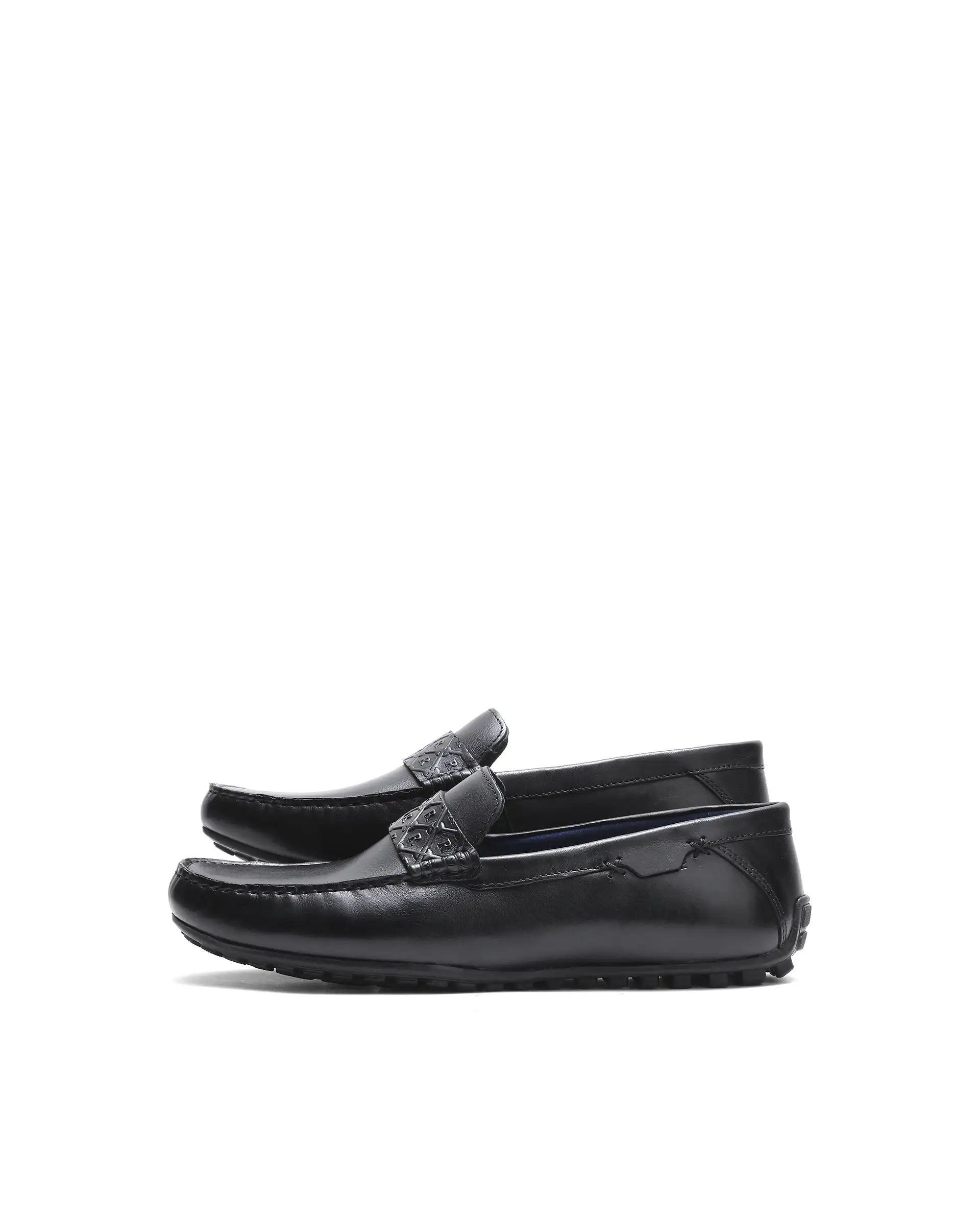 Rare Rabbit Men's Viento Black Leather Drivers - Image 4