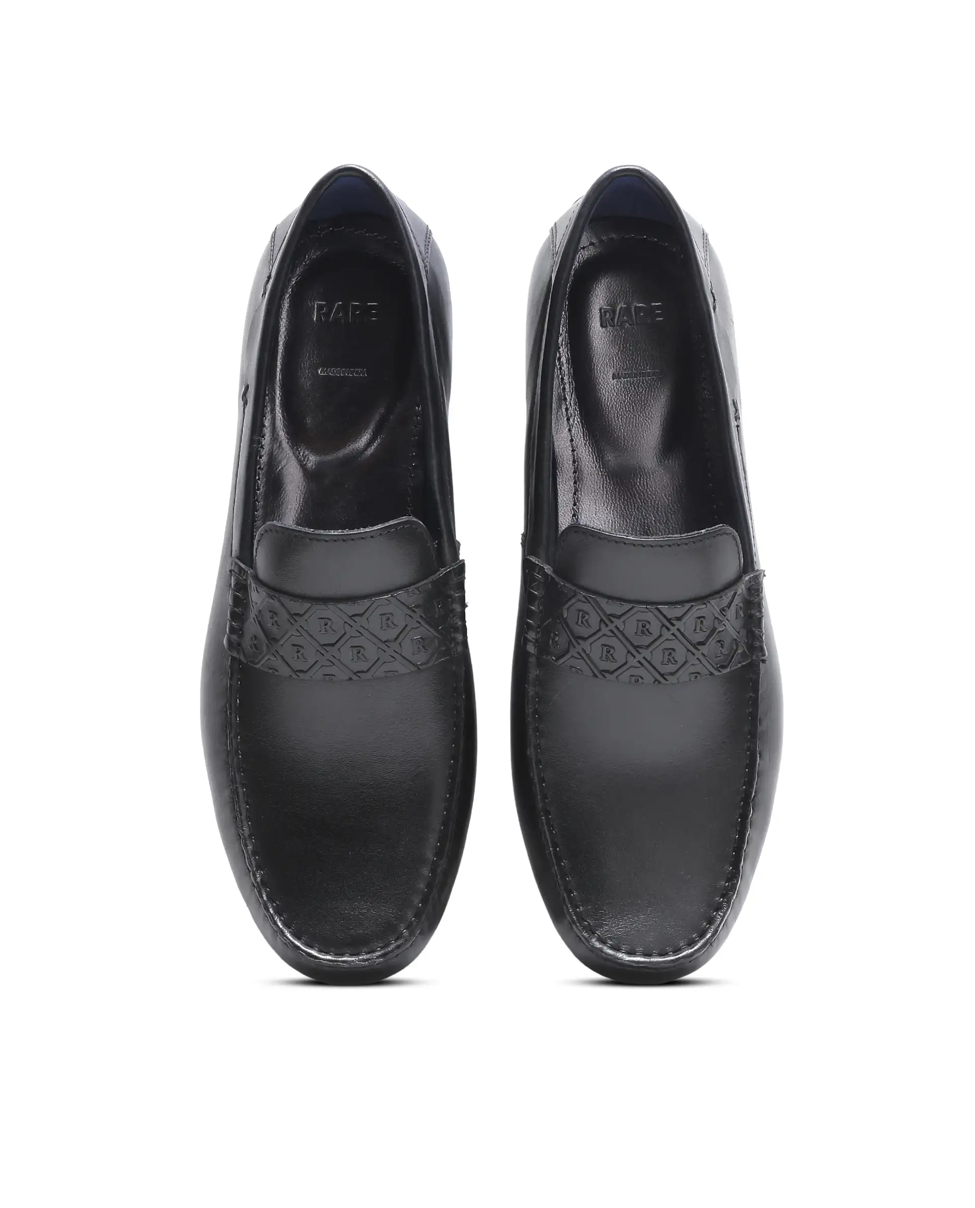 Rare Rabbit Men's Viento Black Leather Drivers - Image 6
