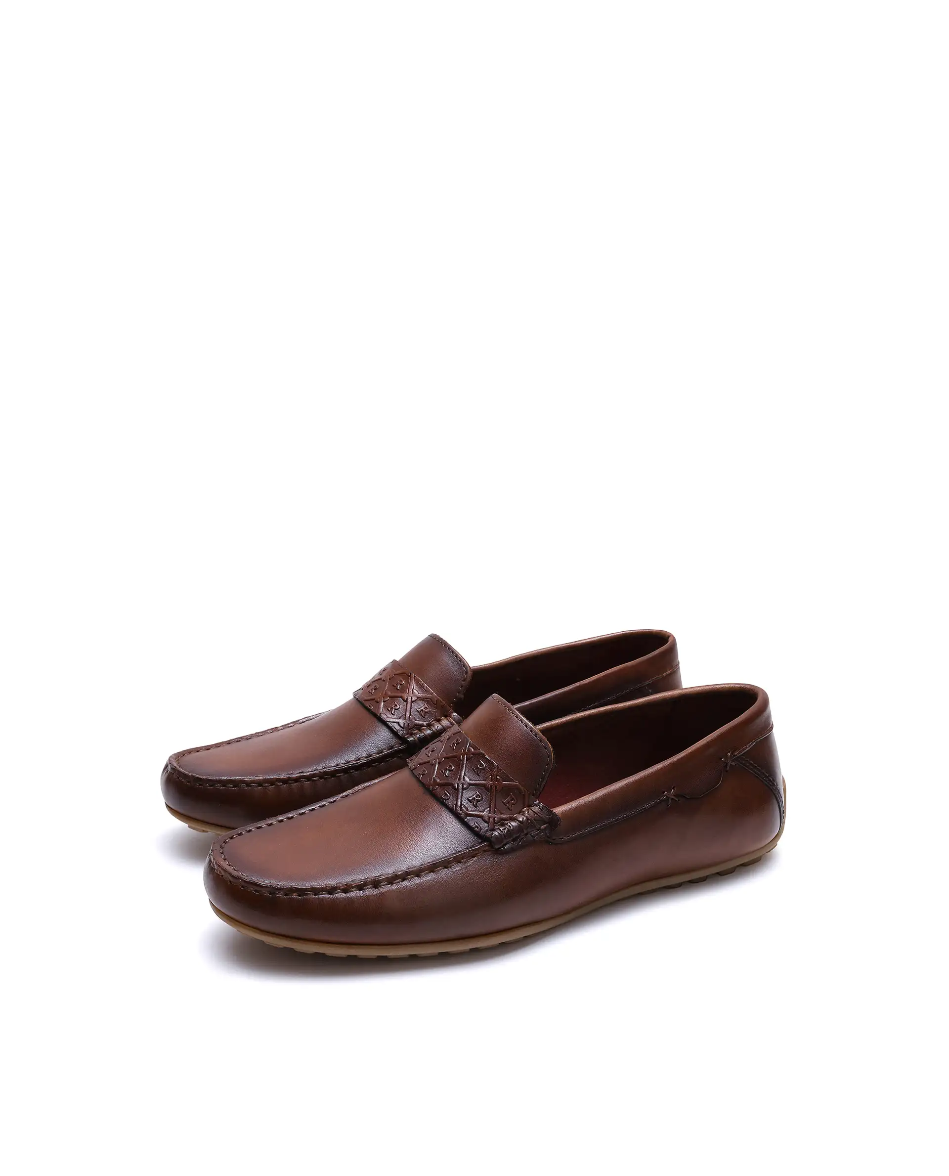 Rare Rabbit Men's Viento Tan Leather Drivers - Image 2