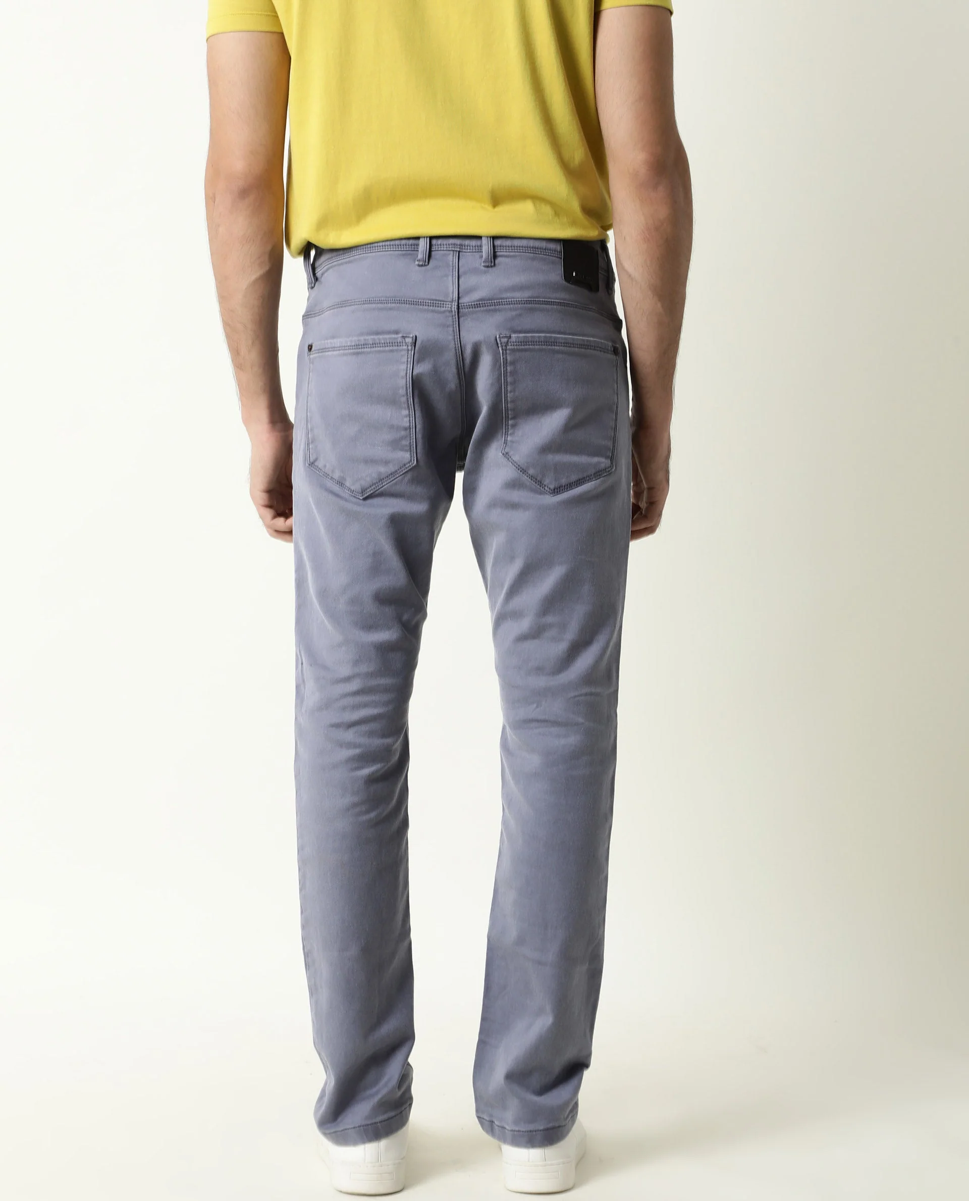Rare Rabbit Men's Vigo Purple Cotton Plain Hawk Slim Fit Jeans - Image 6