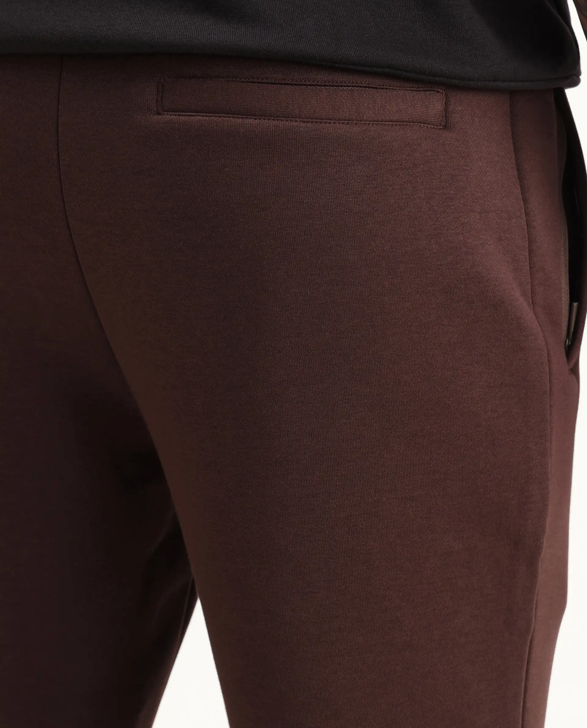 Rare Rabbit Men's Vik Brown Cotton Plain Regular Fit Joggers - Image 5